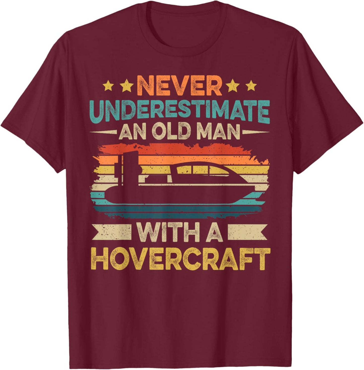 Hovercraft and Landing Design for a Hovercraft captain T-Shirt - T-Shirt | Maroon