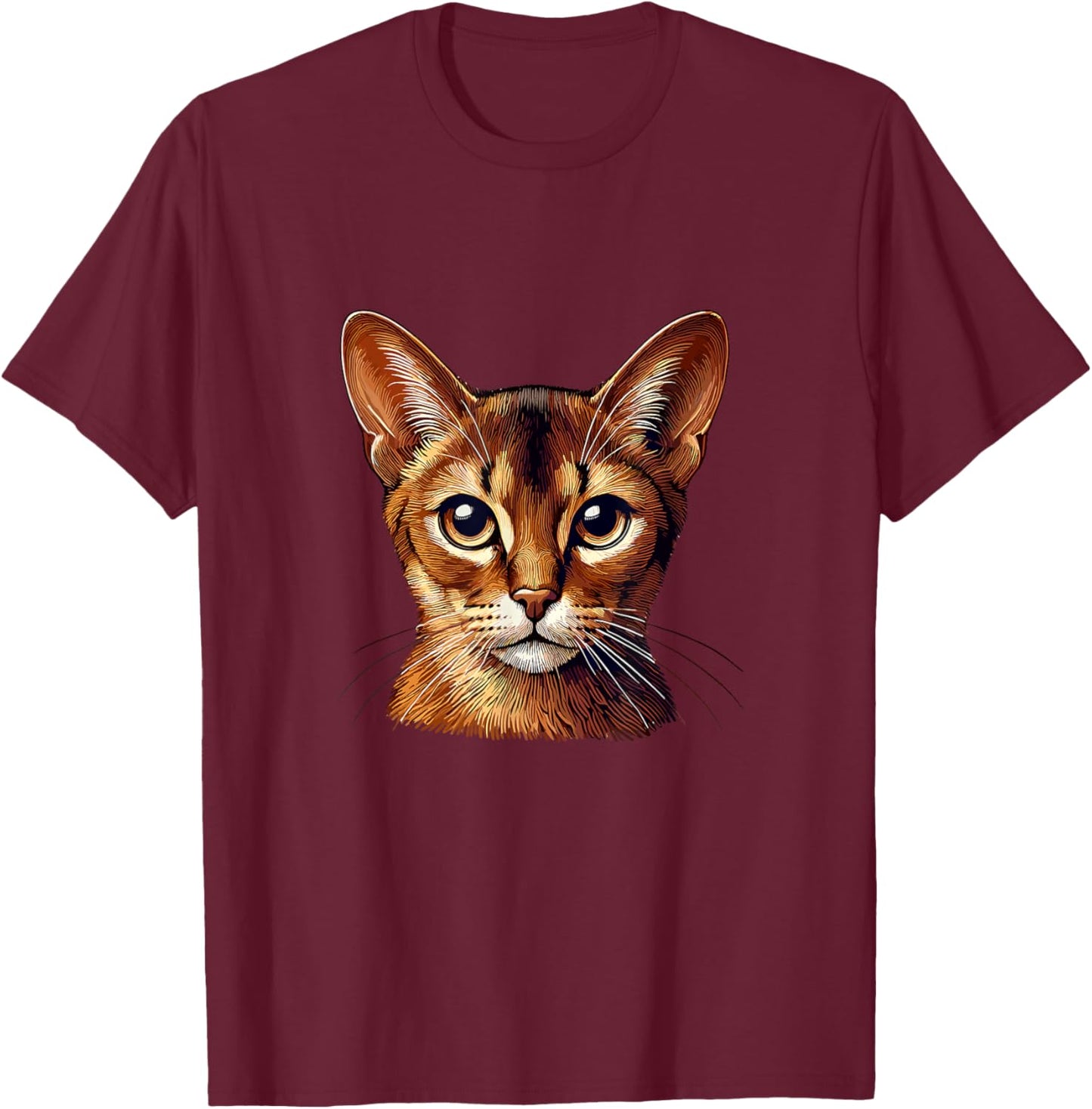 Cat Face - Abyssinian cat Women Kids T-Shirt - T-Shirt | Maroon