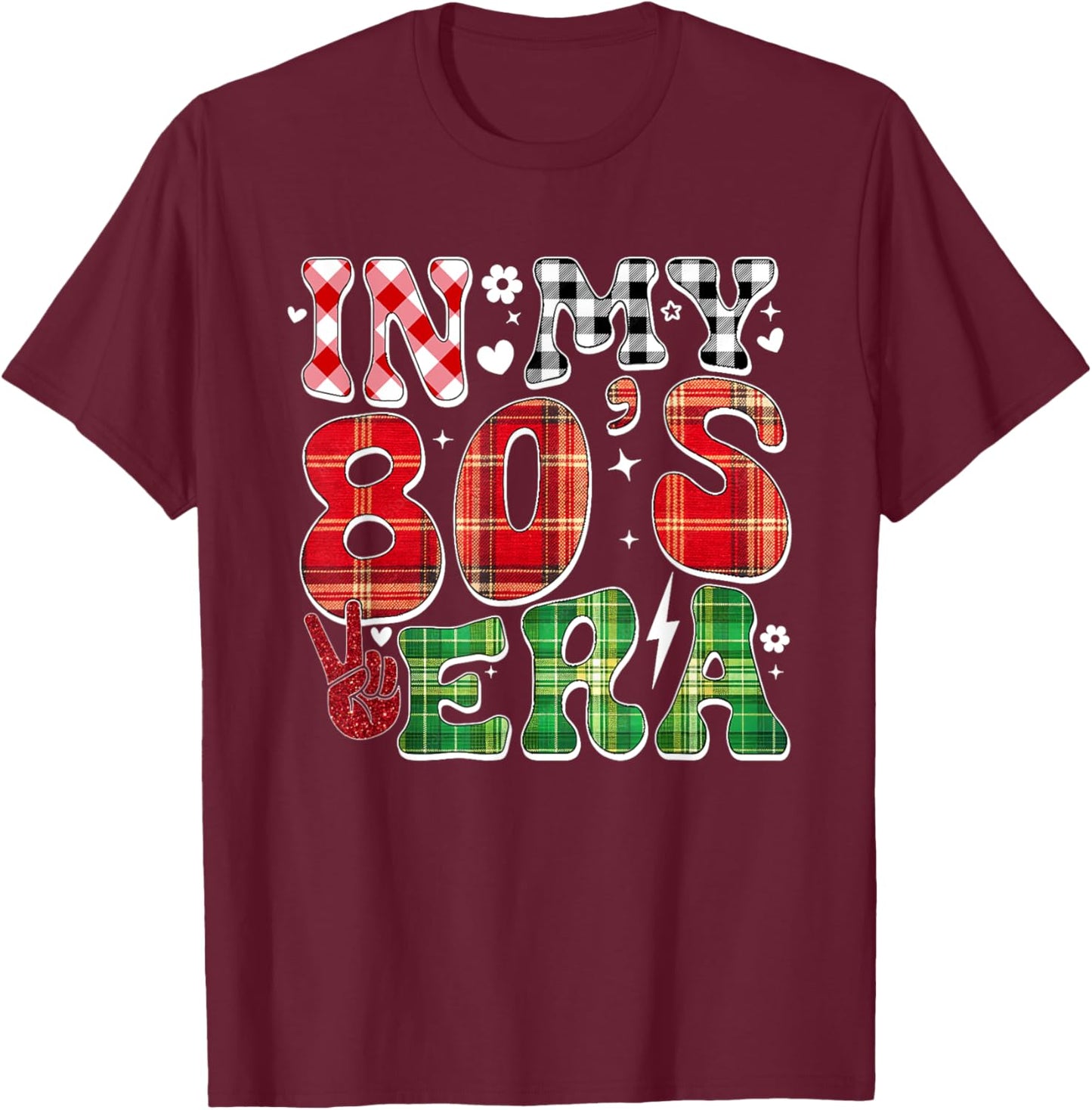 In My Eighties Era Funny 80th Birthday Party In My 80's Era T-Shirt - T-Shirt | Maroon