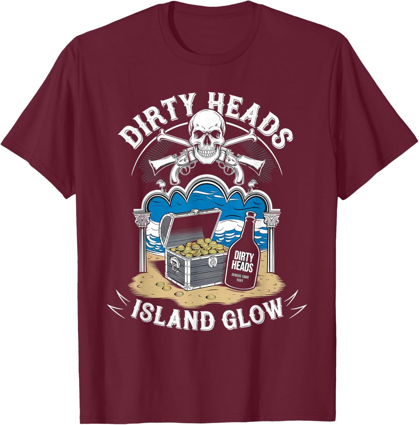 Heads Dirty Island Glow Apparel T-Shirt - T-Shirt | Maroon