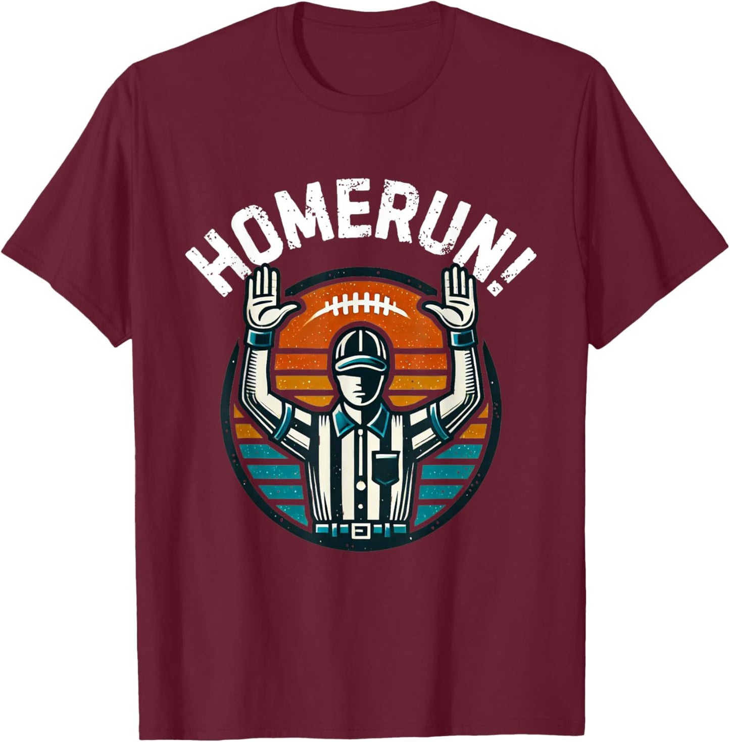 Homerun Touchdown Sports Mash Up Football Baseball Funny T-Shirt - T-Shirt | Maroon