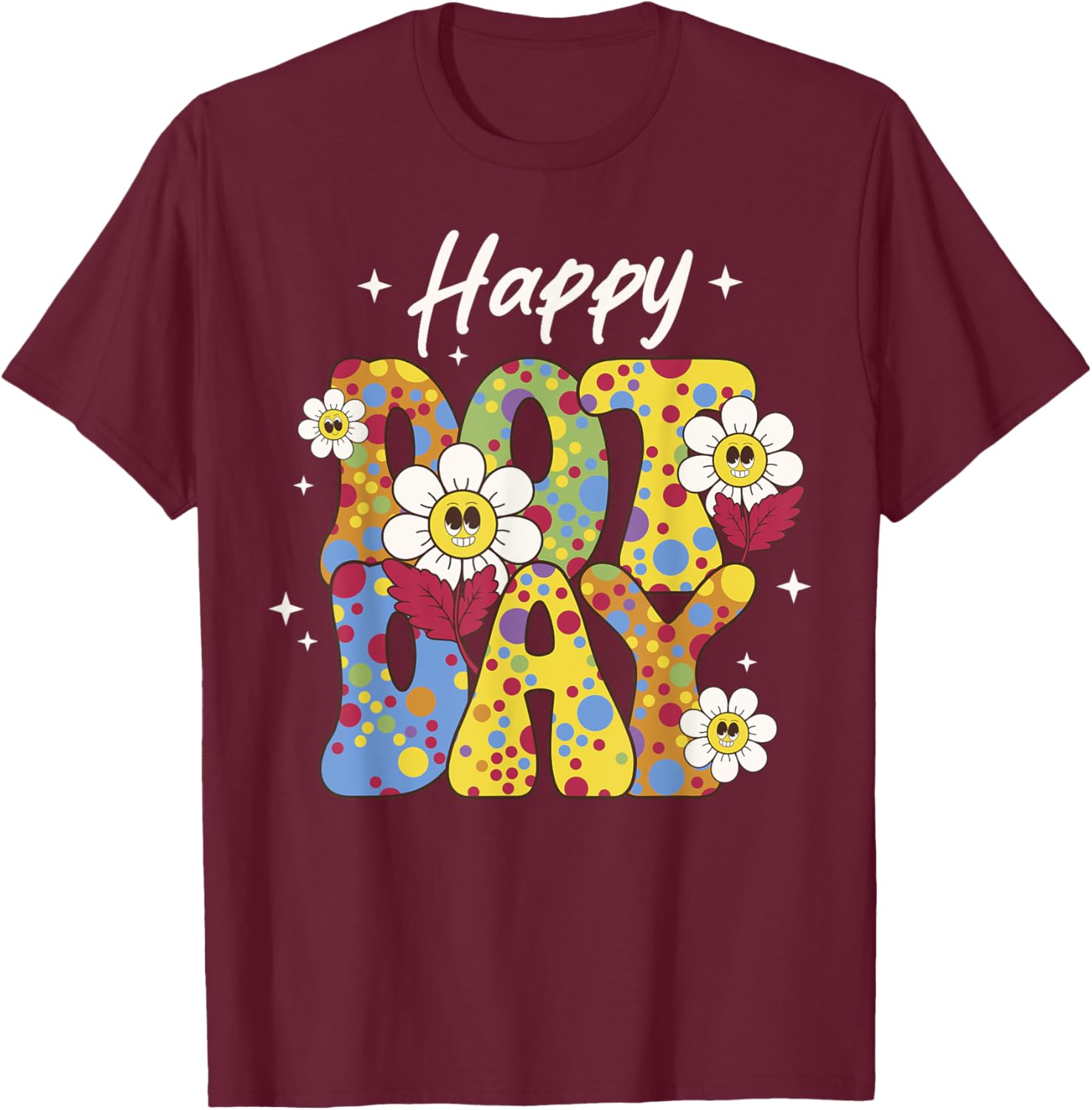 Happy Dot Day Colorful Polka Dots Kids Boys Girls Toddlers T-Shirt - T-Shirt | Maroon