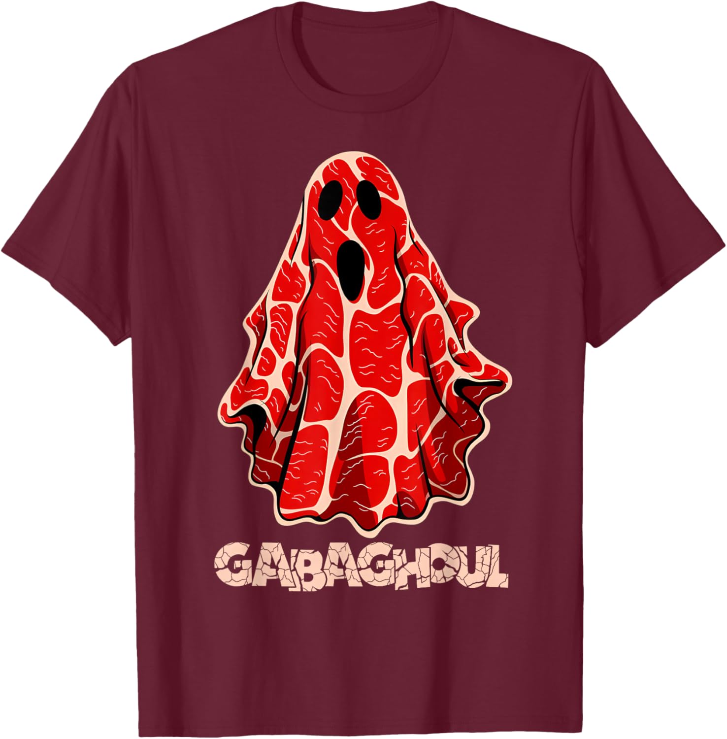 Gabaghoul Halloween Spooky Funny Slang Italian Ham Parody T-Shirt - T-Shirt | Maroon