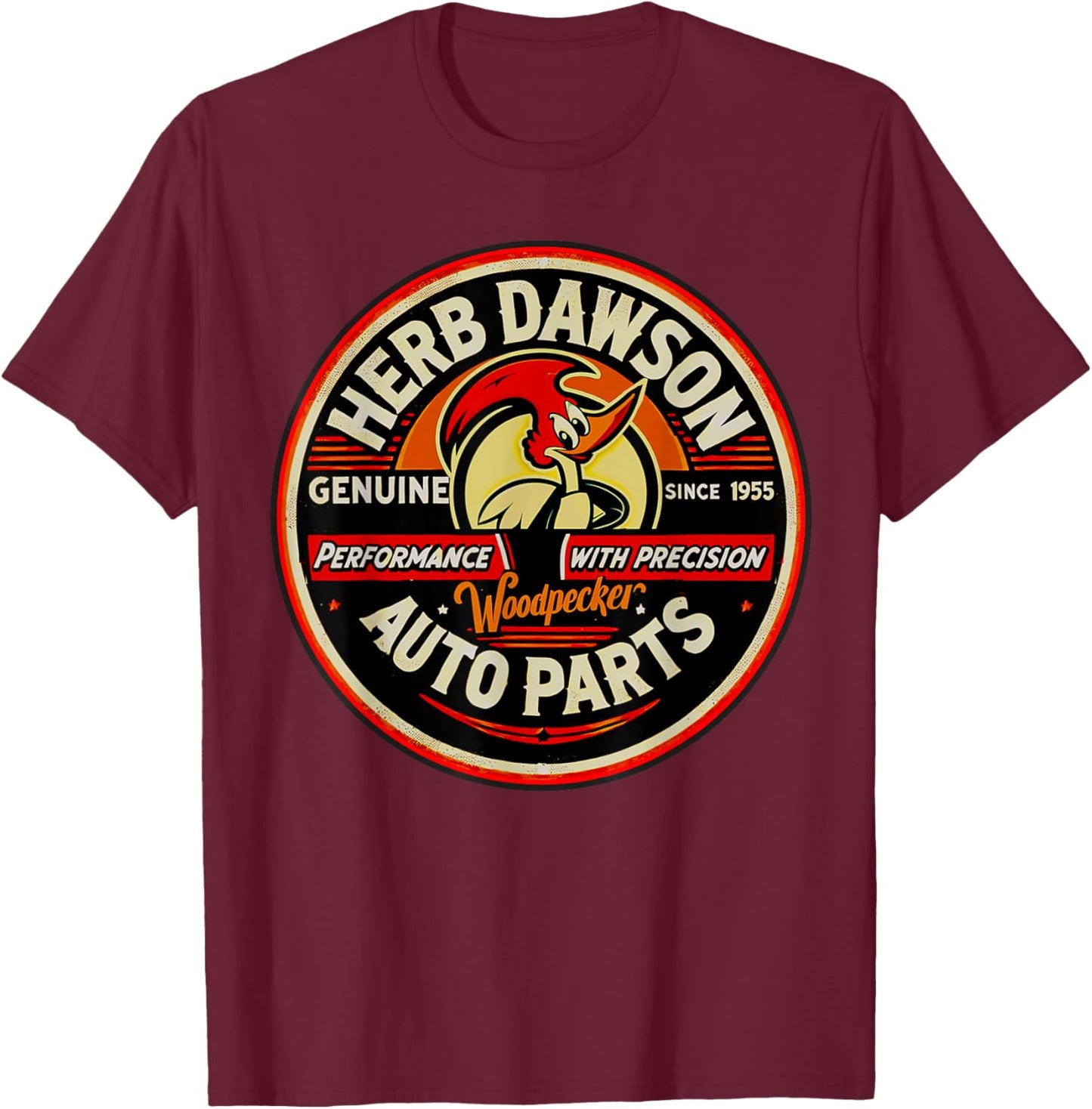 Retro Vintage Herb Dawson Clay Smith Cams Style Gas Station T-Shirt - T-Shirt | Maroon