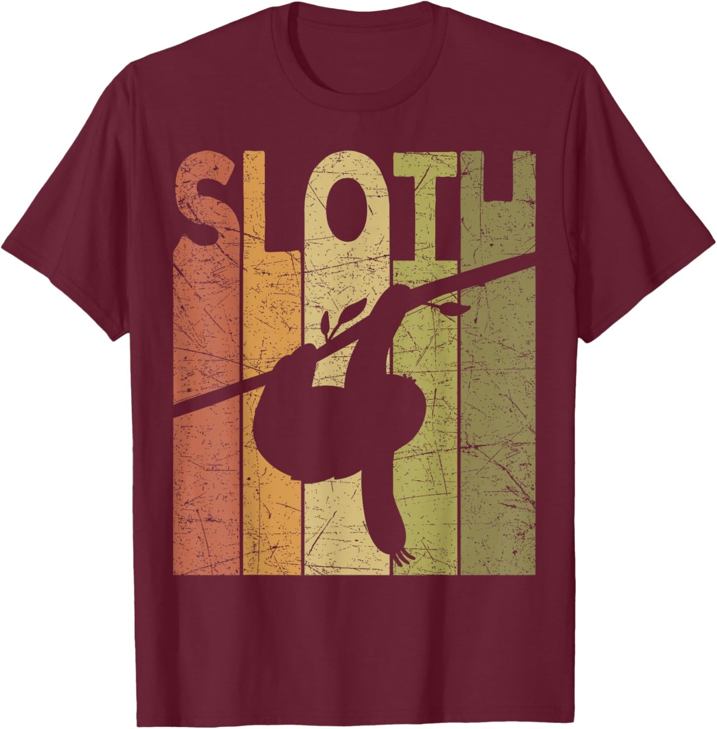Sloth Vintage Lazy Sloth Retro Napping Sloth Lover T-Shirt - T-Shirt | Maroon