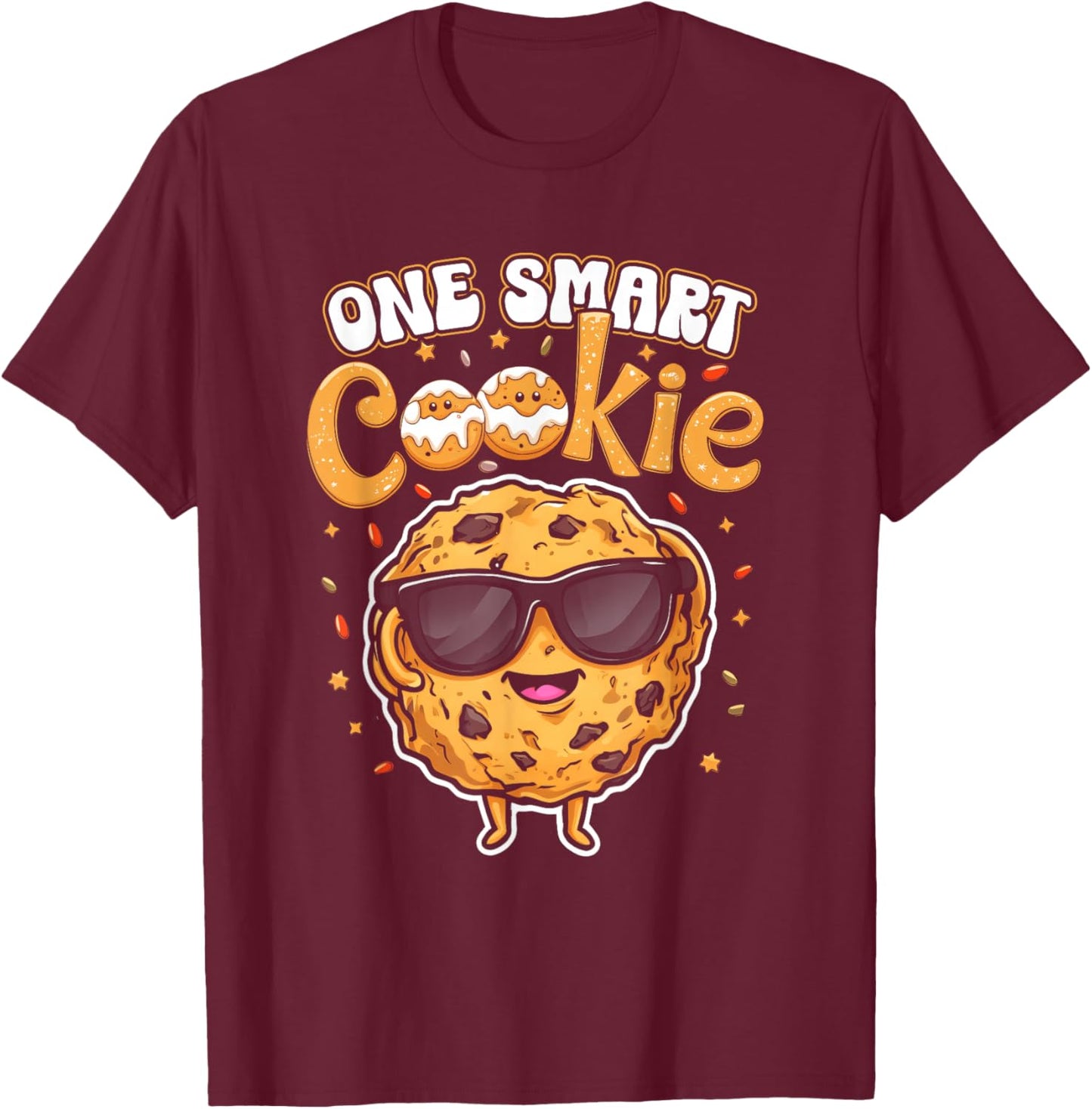 One Smart-Cookie Cute Meme Kawaii Style Pun Chocolate Chip T-Shirt - T-Shirt | Maroon