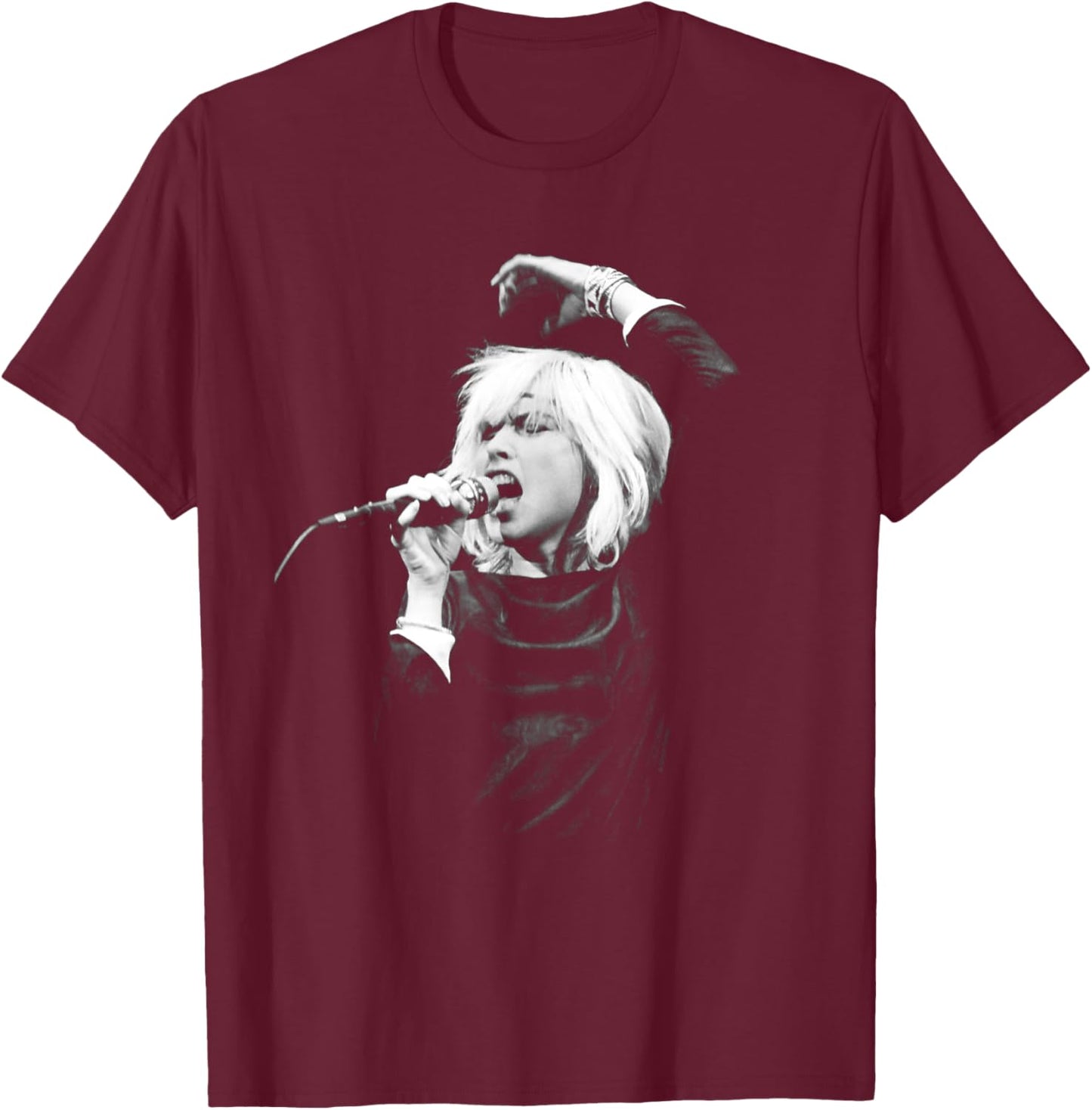 Debbie Harry Blondie Live By Simon Fowler T-Shirt - T-Shirt | Maroon