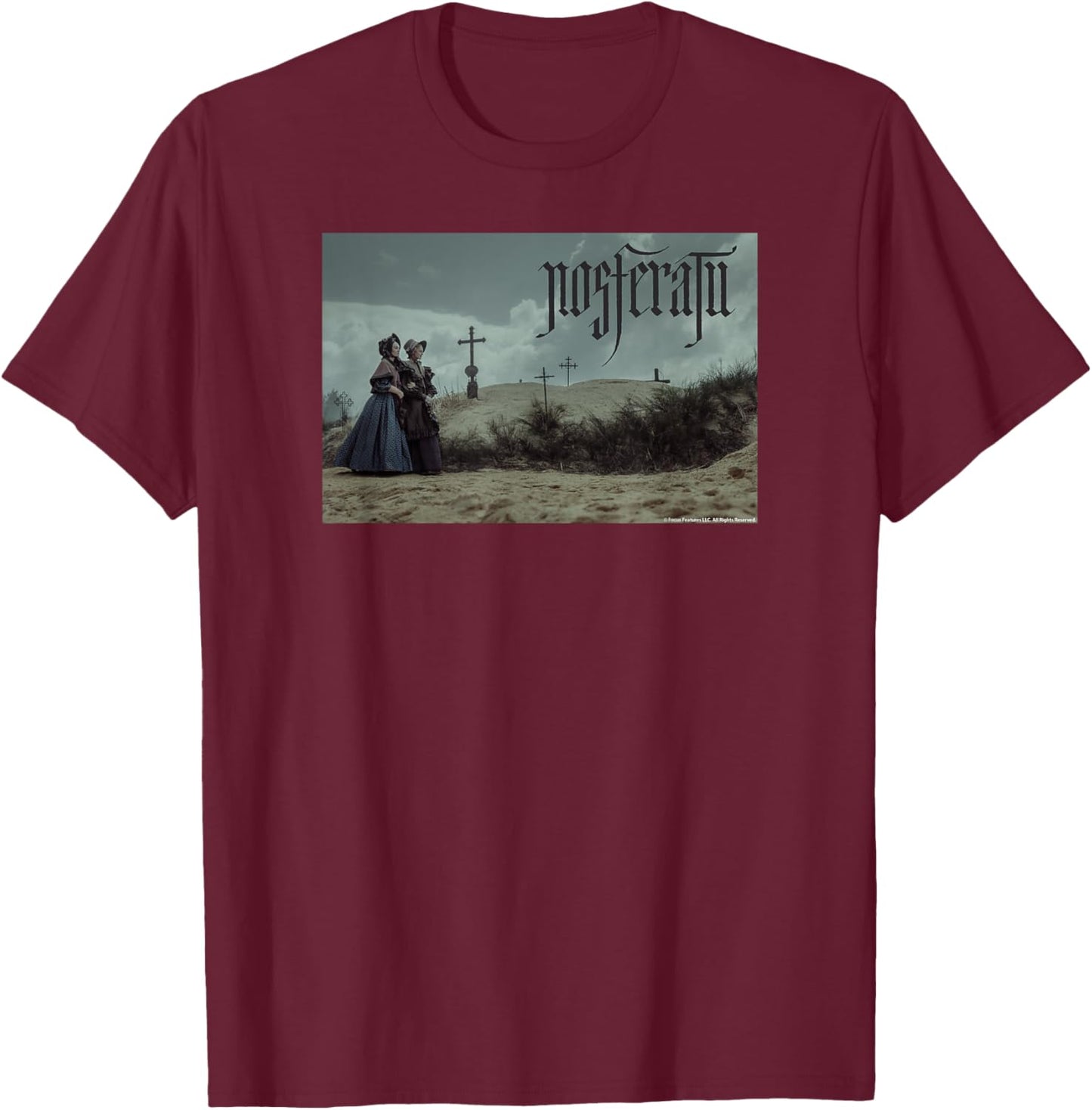 Nosferatu Graveyard Walk T-Shirt - T-Shirt | Maroon