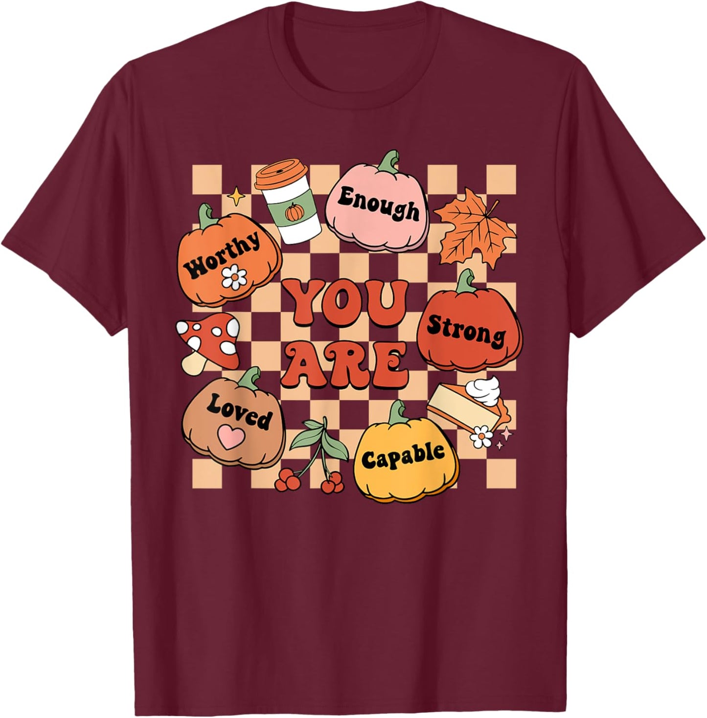 Retro You Are Pumpkin Fall School Counselor Thanksgiving T-Shirt - T-Shirt | Maroon
