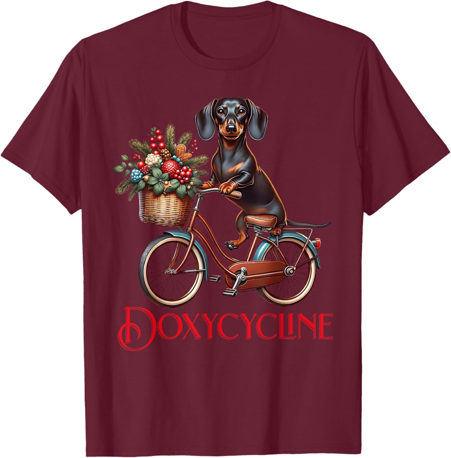 Doxycycline Pharmacy Pun Veterinary Pharmacists Christmas T-Shirt - T-Shirt | Maroon