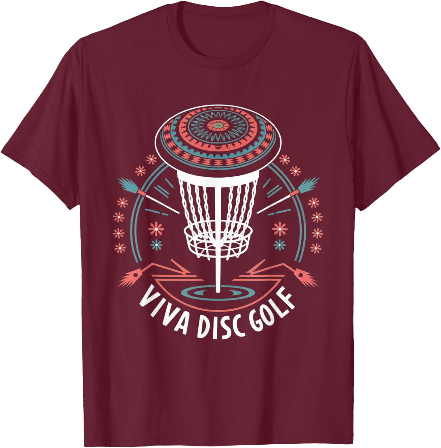 Funny Disc Golf Mexico Men Women Disc Golf Mexican Golfer T-Shirt - T-Shirt | Maroon