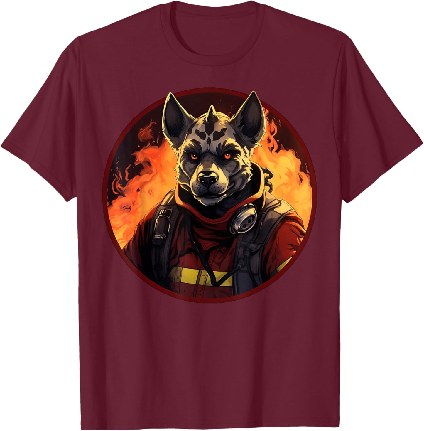 Hyena Fire Brigade T-Shirt - T-Shirt | Maroon