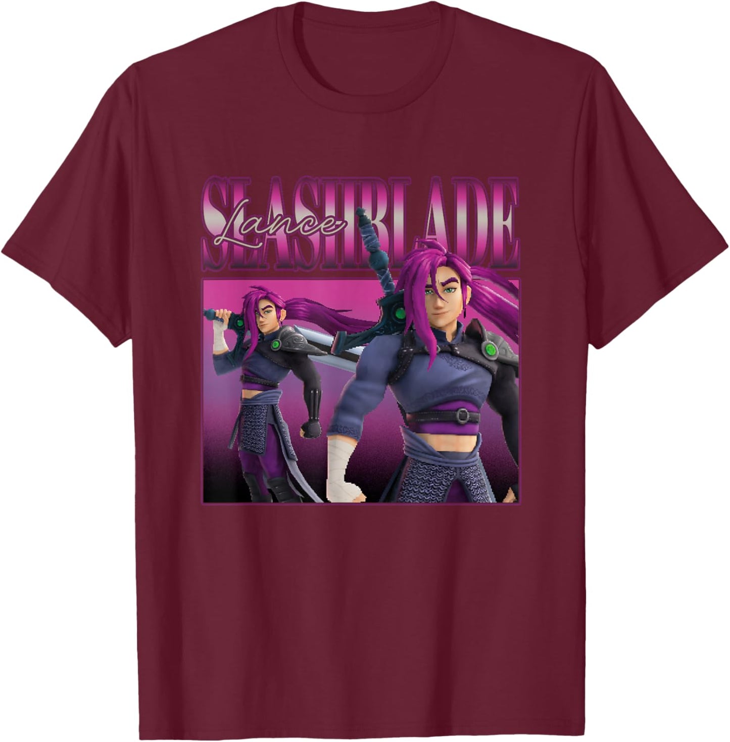 Disney Pixar Inside Out 2 Slashblade Lance Retro Big Poster T-Shirt - T-Shirt | Maroon