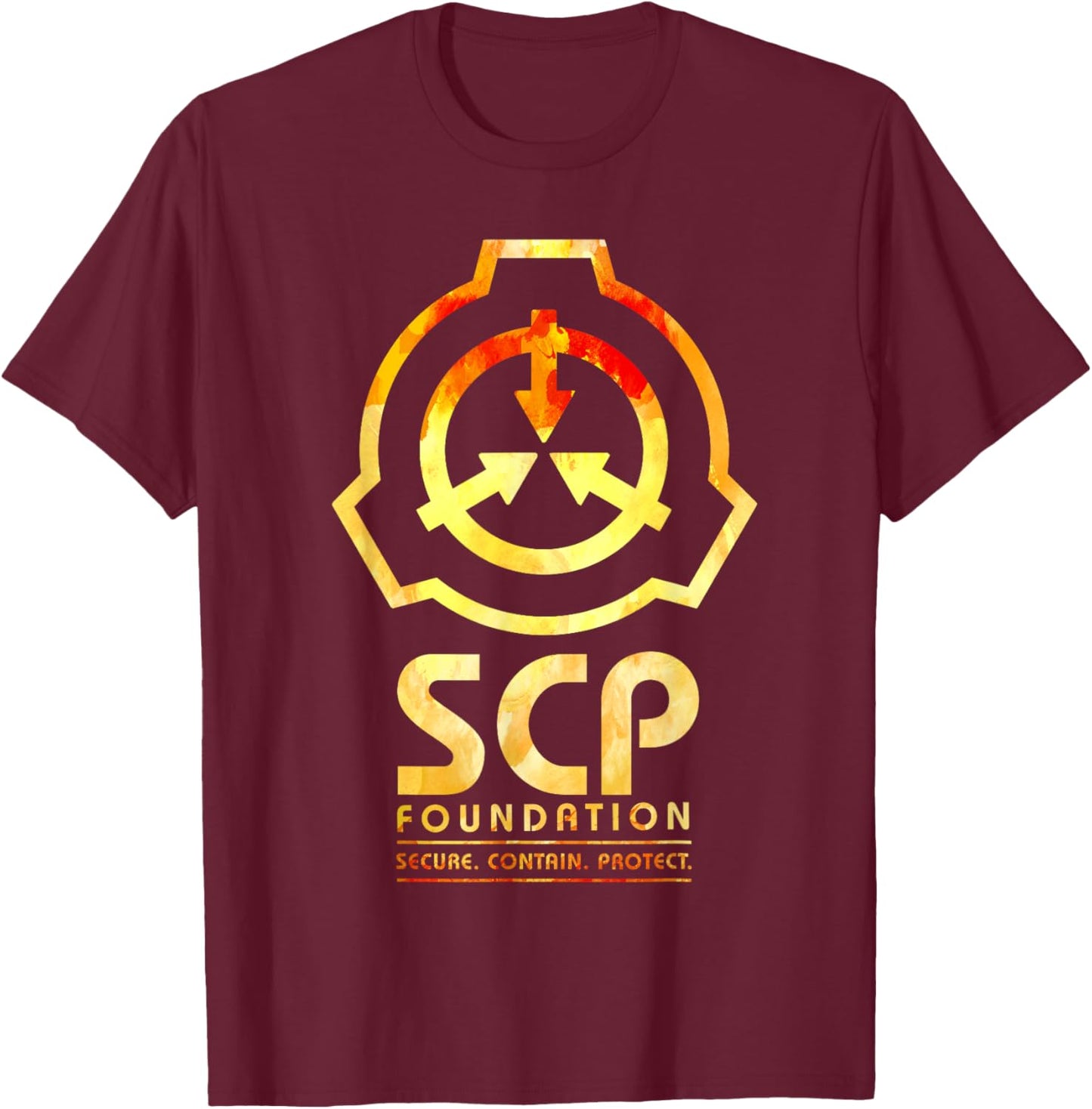 SCP Foundation | Secure Contain Protect | Paranormal SCP T-Shirt - T-Shirt | Maroon