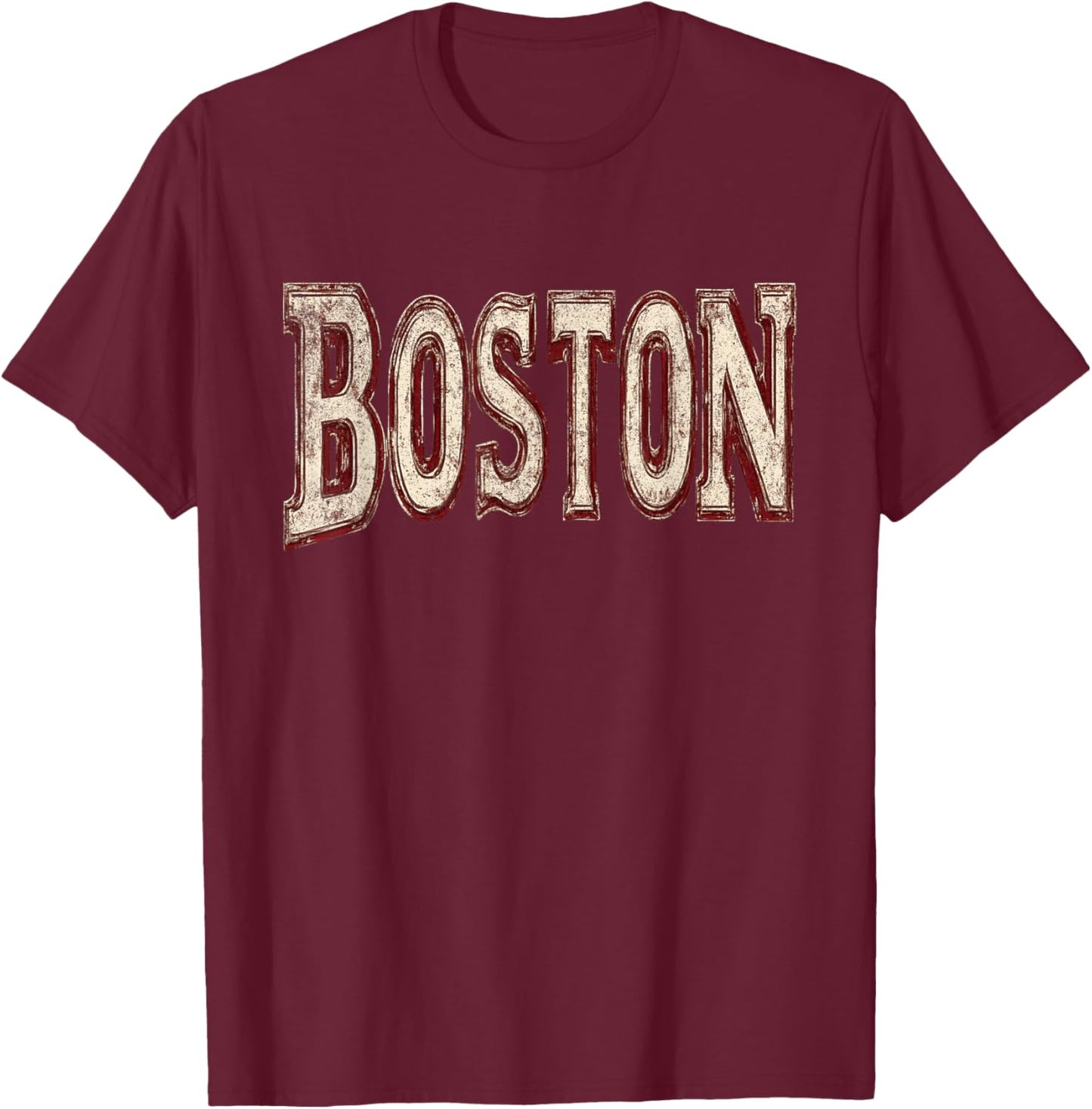 Boston Vintage Retro T-Shirt - T-Shirt | Maroon