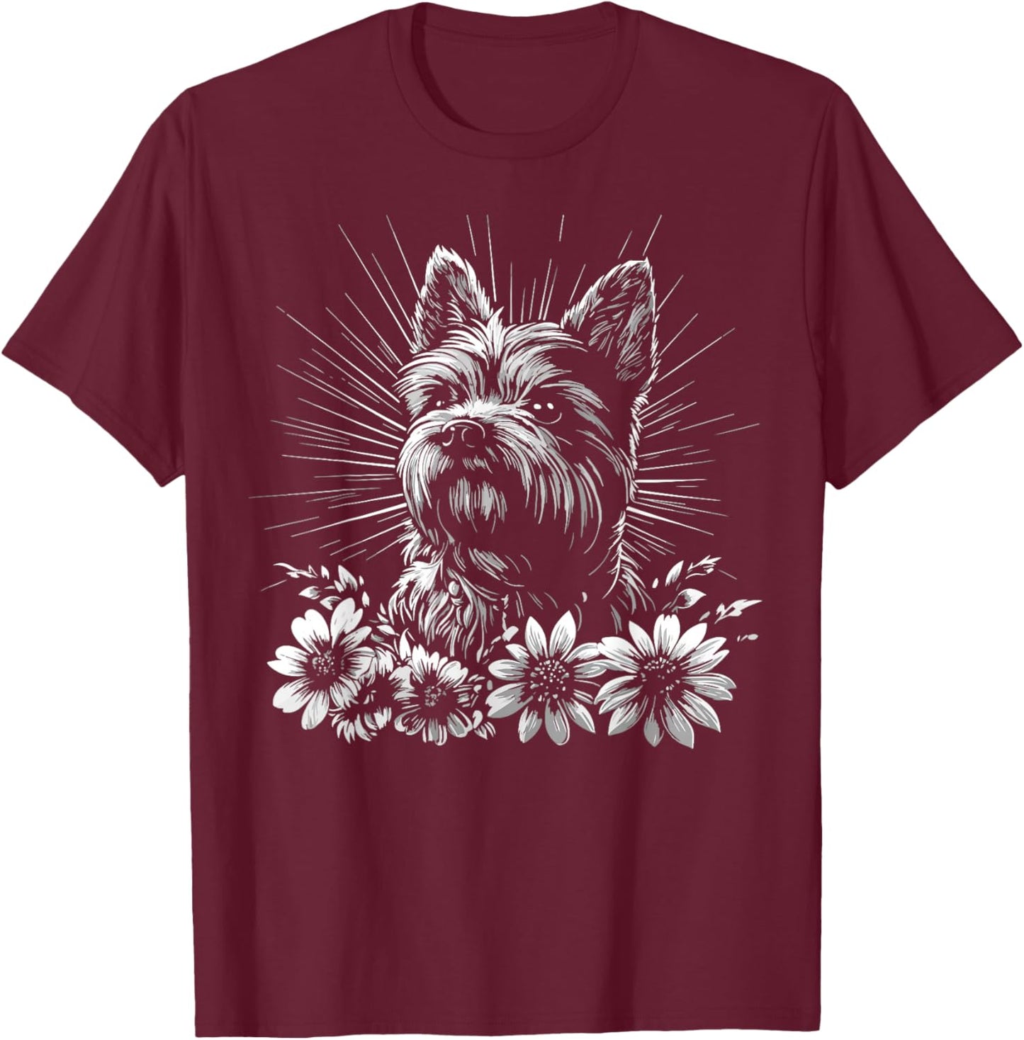 Retro Cairn Terrier Dog Lover Tattoo Style T-Shirt - T-Shirt | Maroon