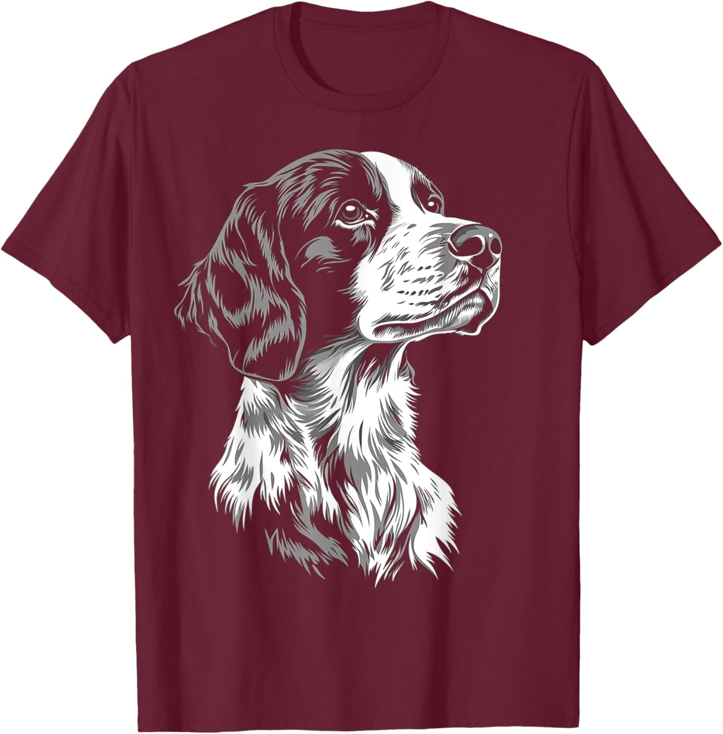 English Setter Dog Motif Pet Illustration English Setter T-Shirt - T-Shirt | Maroon
