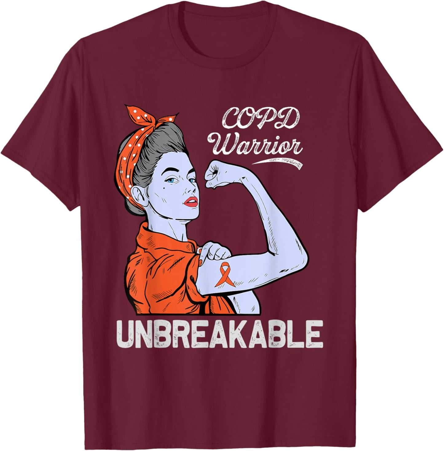 COPD Warrior Chronic Obstructive Pulmonary Disease Awareness T-Shirt - T-Shirt | Maroon