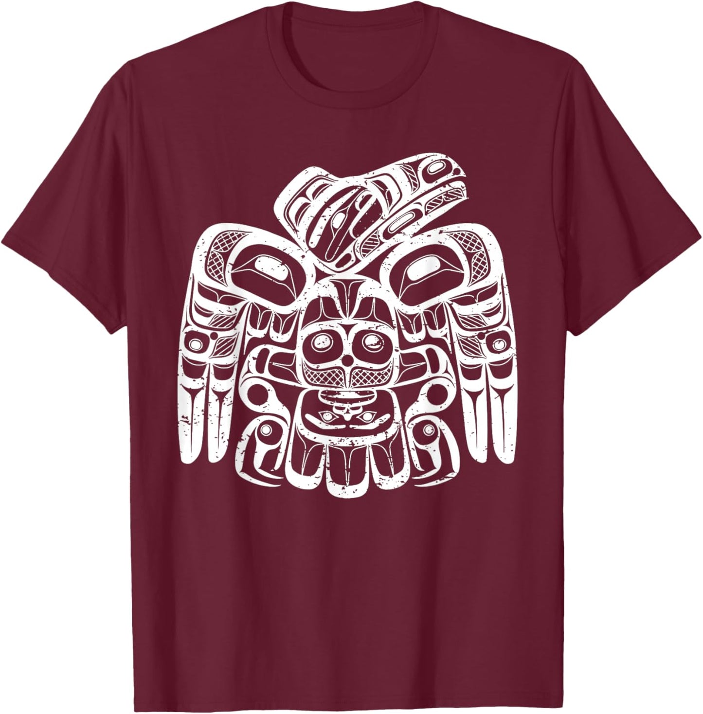 Vintage Haida Raven Native American Raven Tlingit Men Women T-Shirt - T-Shirt | Maroon