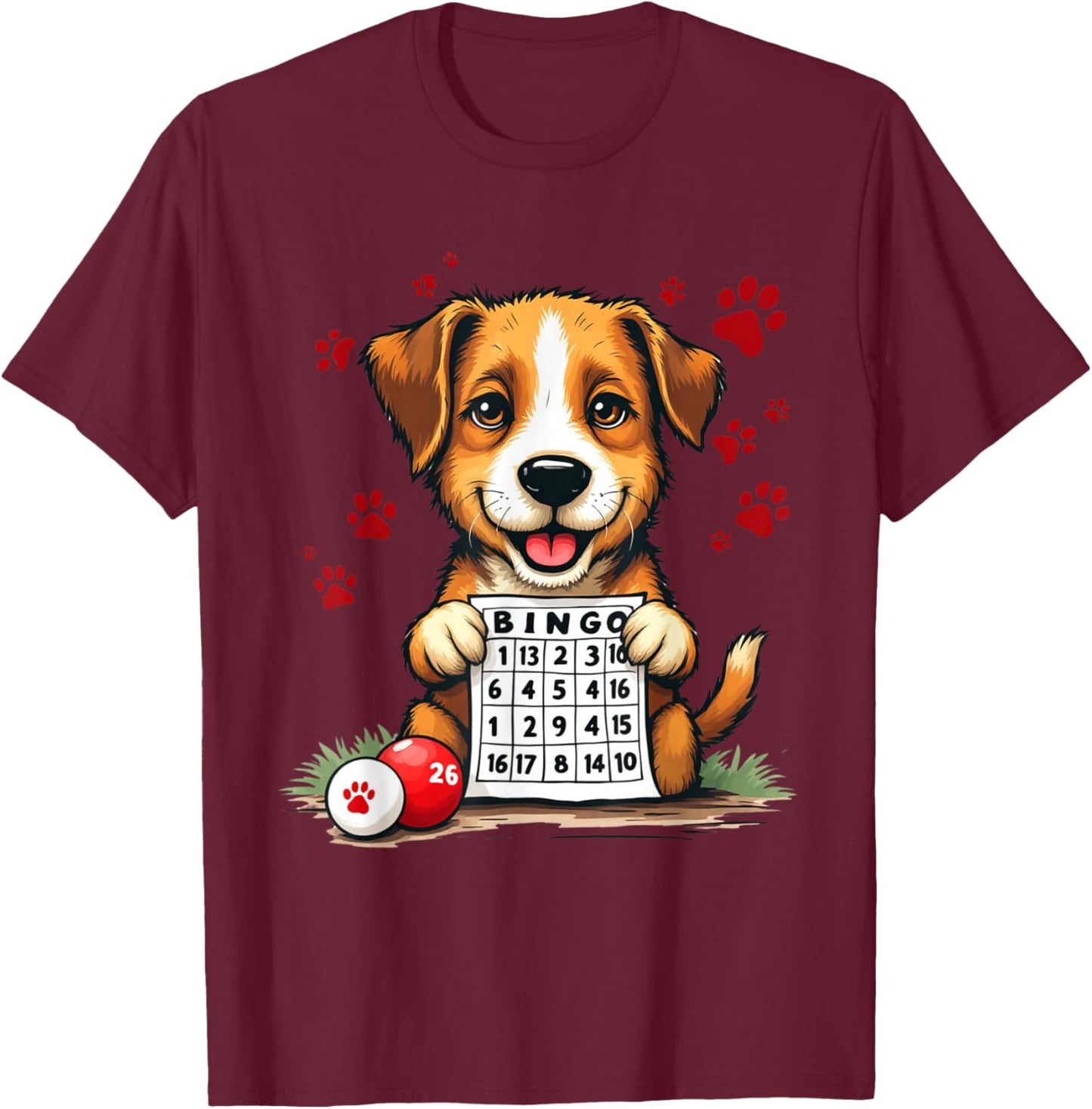 Bingo and Dog Funny Bingo I love Bingo and my Dog Gift Men Women T-Shirt - T-Shirt | Maroon
