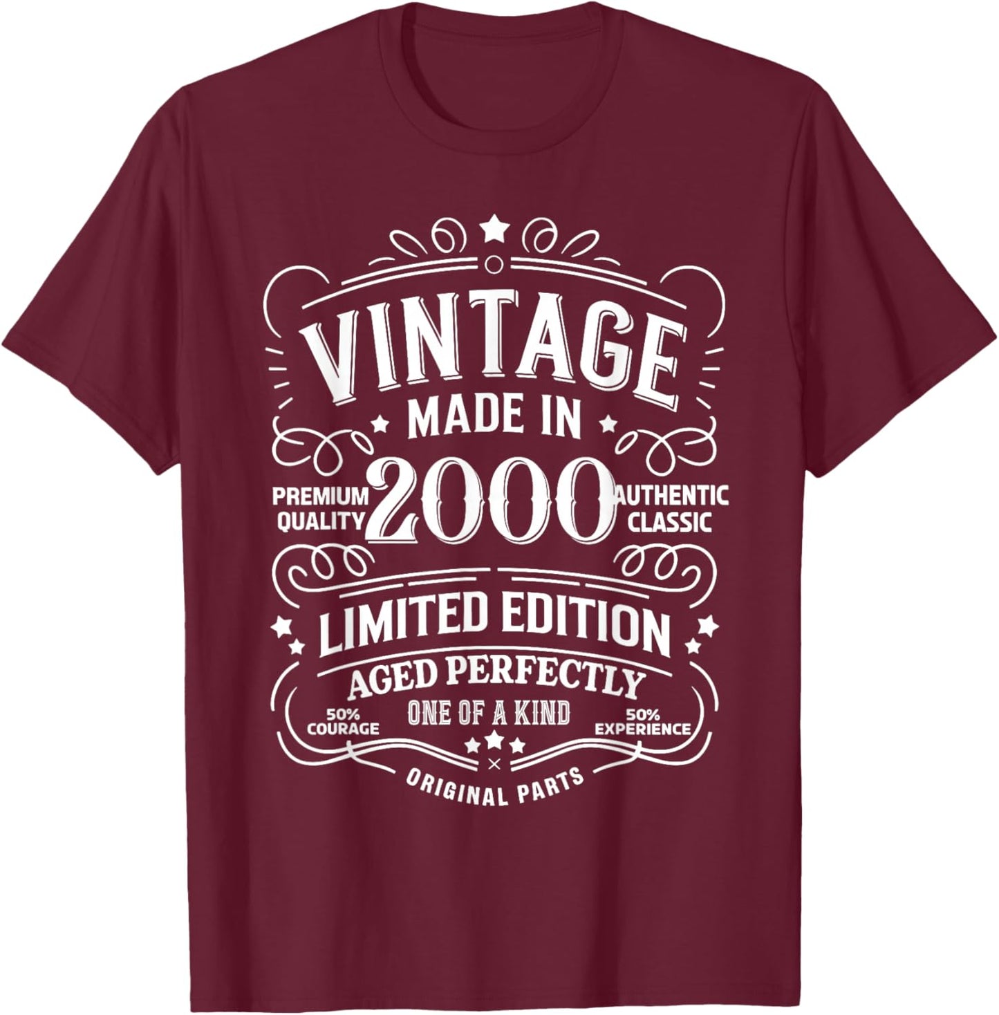 25th Birthday 2000 Birthday Gifts Women T-Shirt - T-Shirt | Maroon