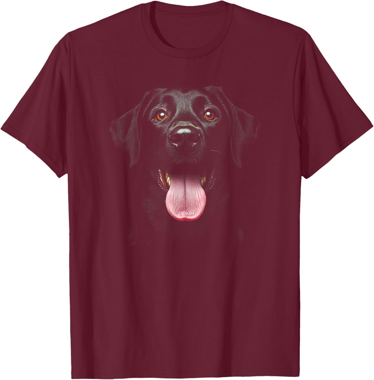 Cute Black Labrador Retriever Puppy Dog Face Lab T-Shirt - T-Shirt | Maroon