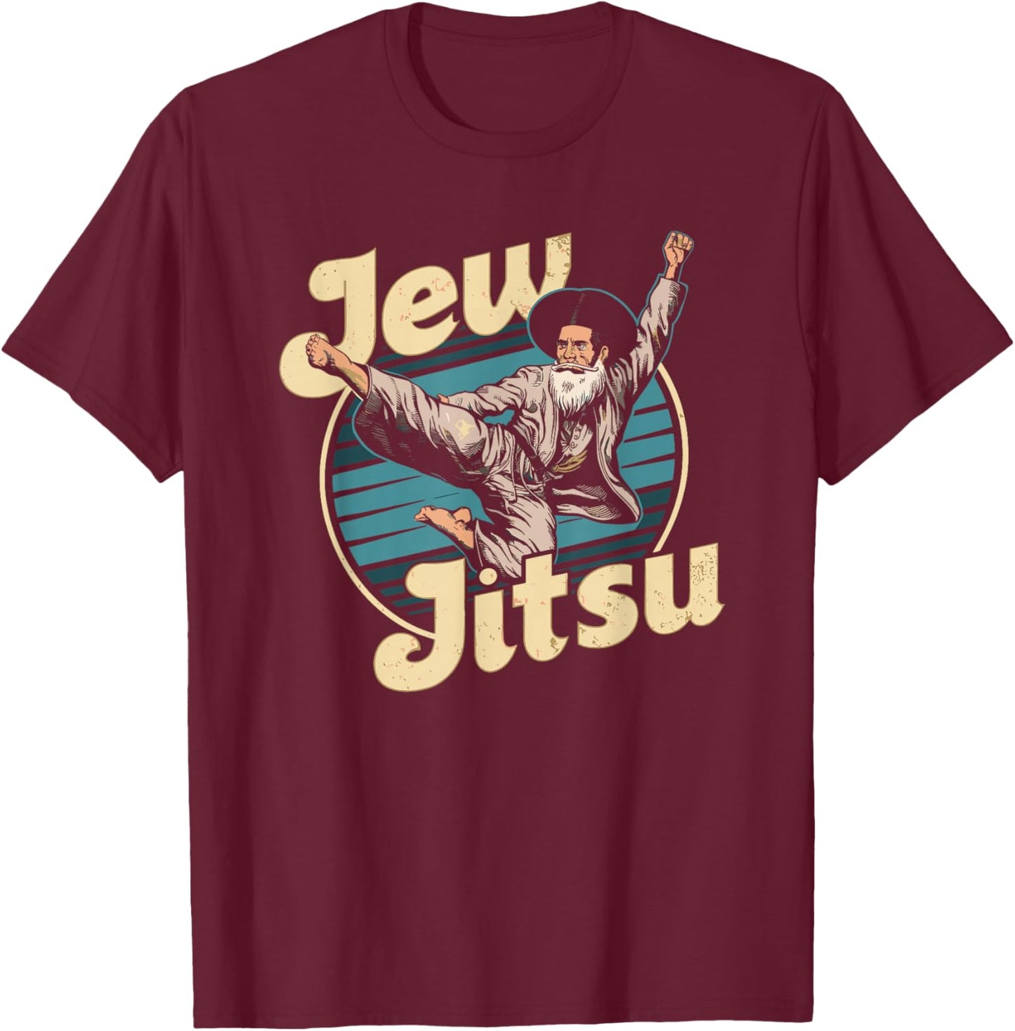Jew Karate Jitsu Hanukkah Jiu Jitsu Martial Arts Dance T-Shirt - T-Shirt | Maroon