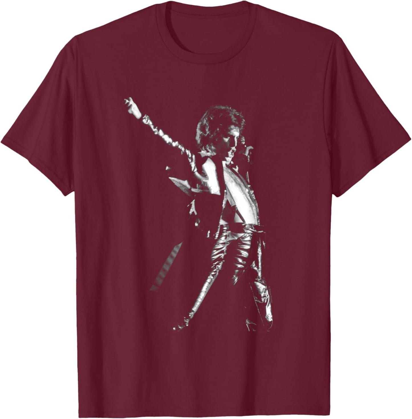 Queen Singer Freddie Mercury Live Wembley By Simon Fowler T-Shirt - T-Shirt | Maroon