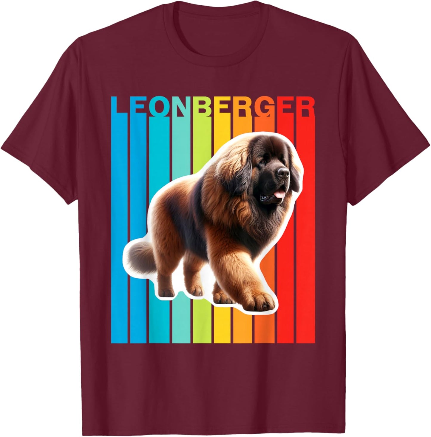 Colorful Leonberger T-Shirt - T-Shirt | Maroon