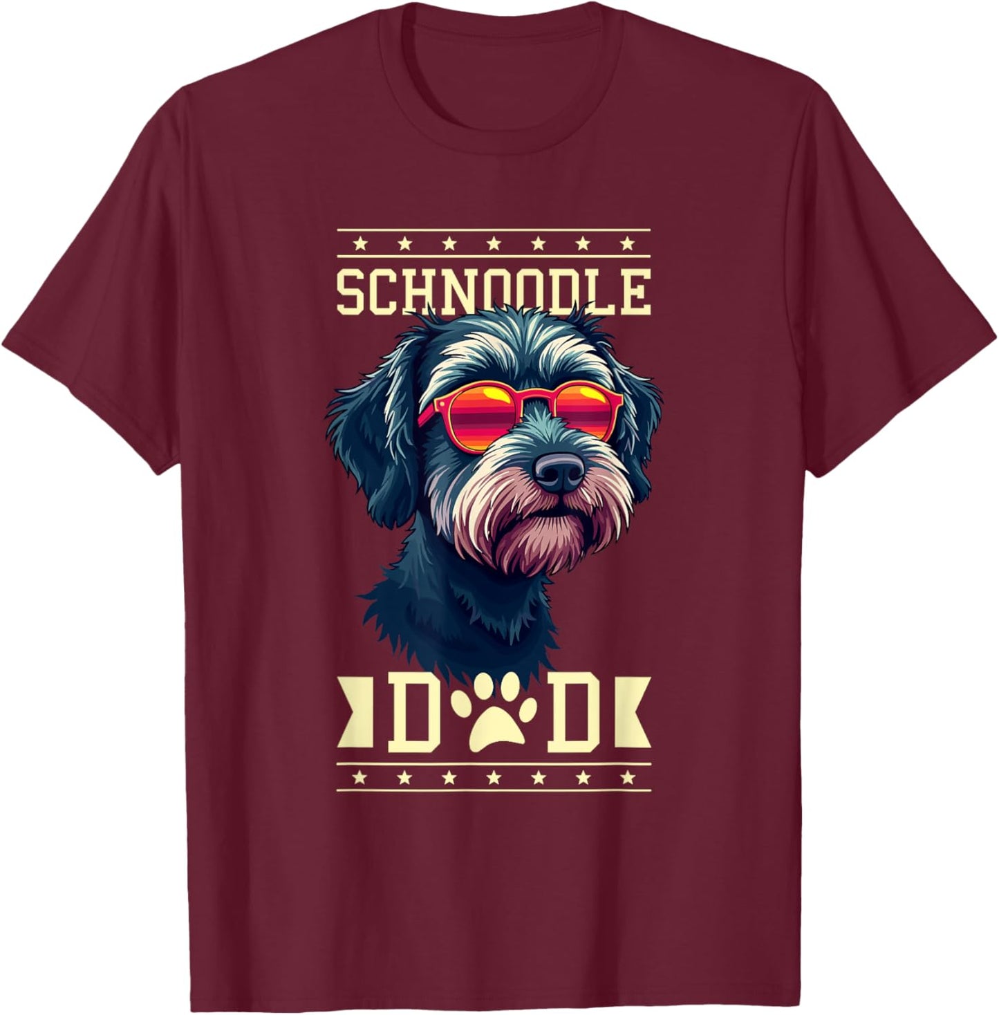 Schnoodle Dad Schnoodles T-Shirt - T-Shirt | Maroon
