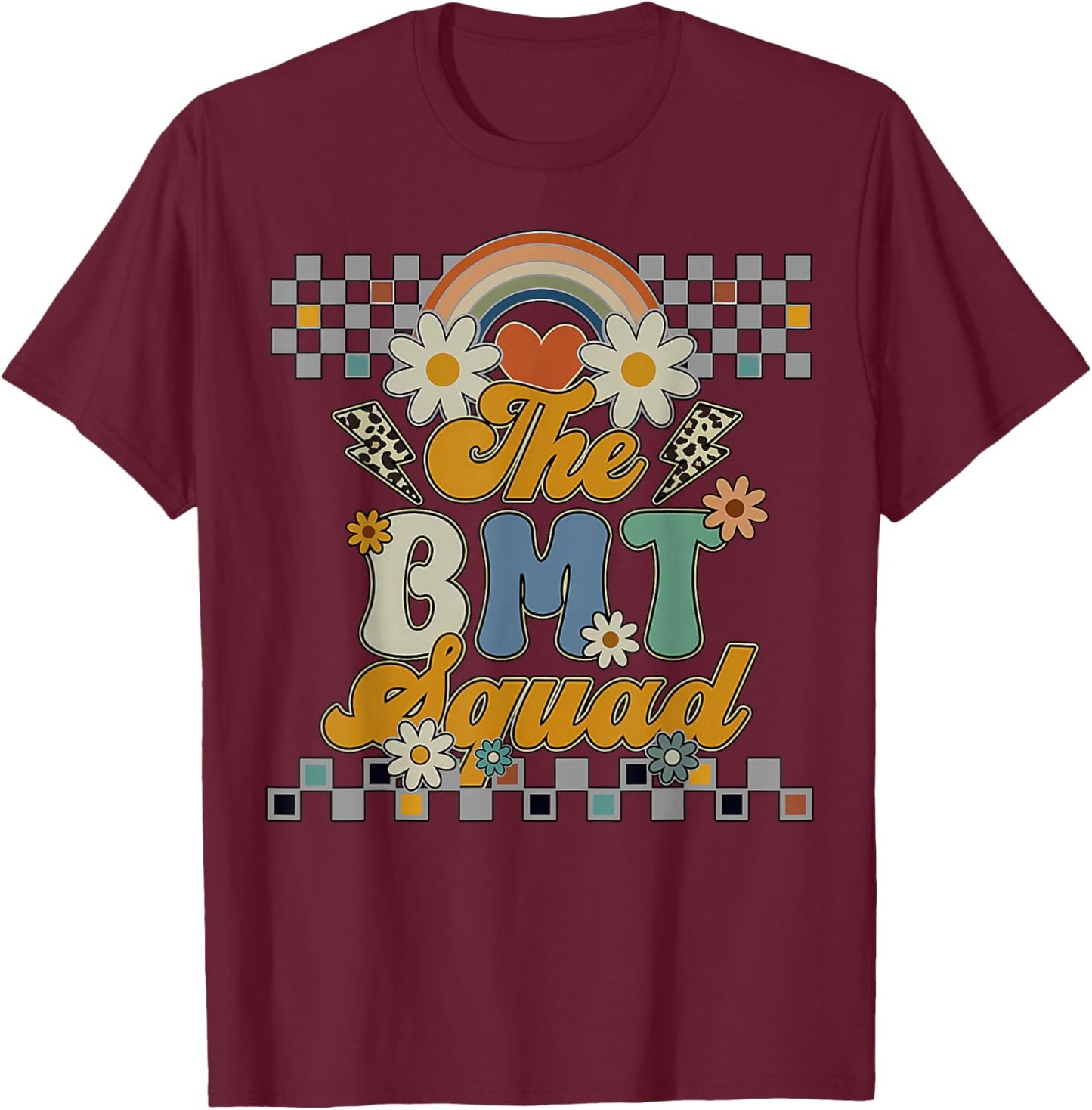Groovy BMT Squad Bone Marrow Transplant Nurse RN Nursing T-Shirt - T-Shirt | Maroon