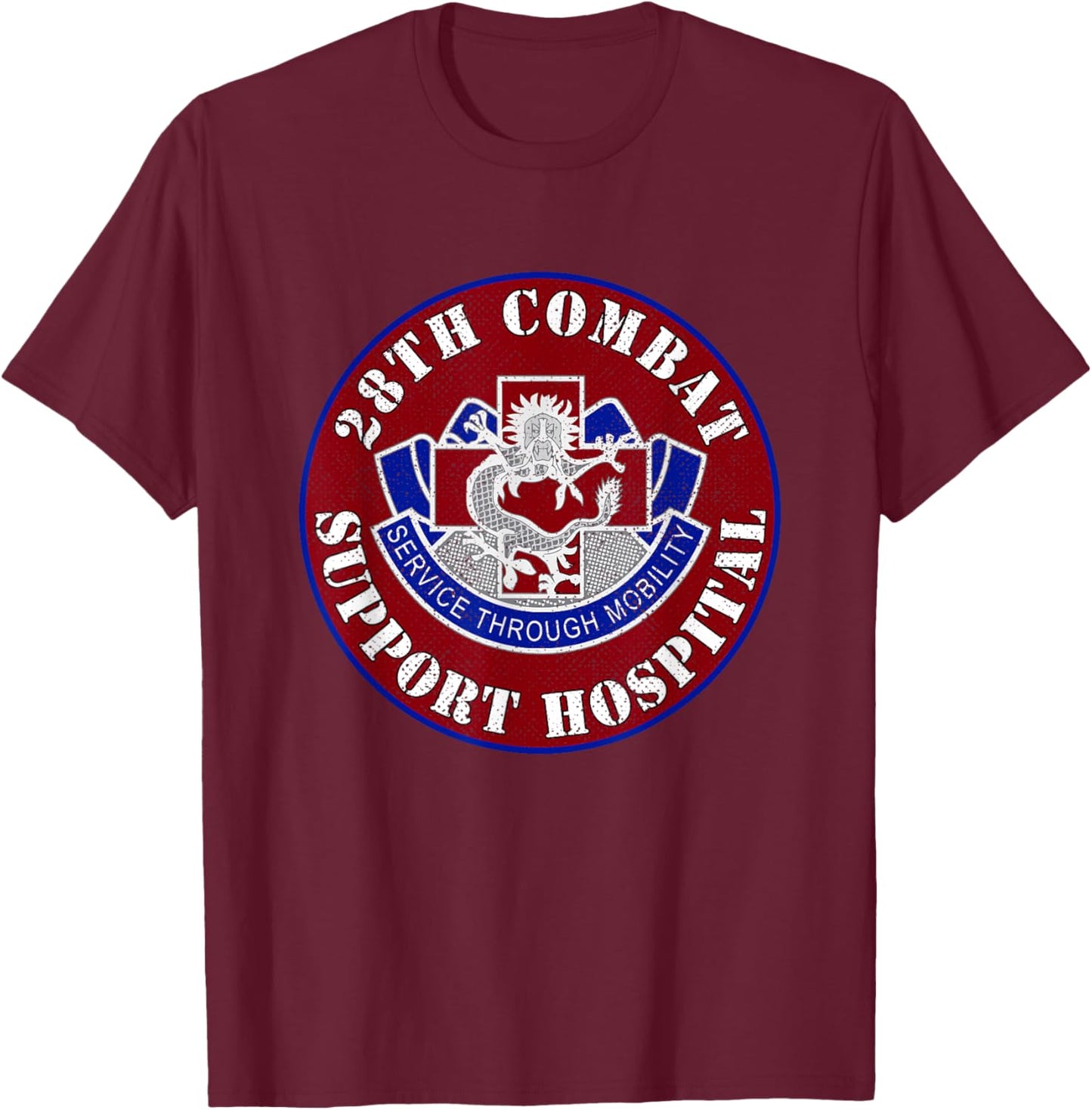 28th Combat Support Hospital Veterans Day Vintage Gifts T-Shirt - T-Shirt | Maroon