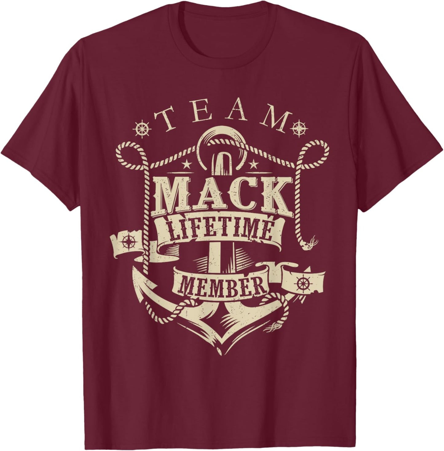Team MACK Lifetime Member Vintage MACK Family Name T-Shirt - T-Shirt | Maroon