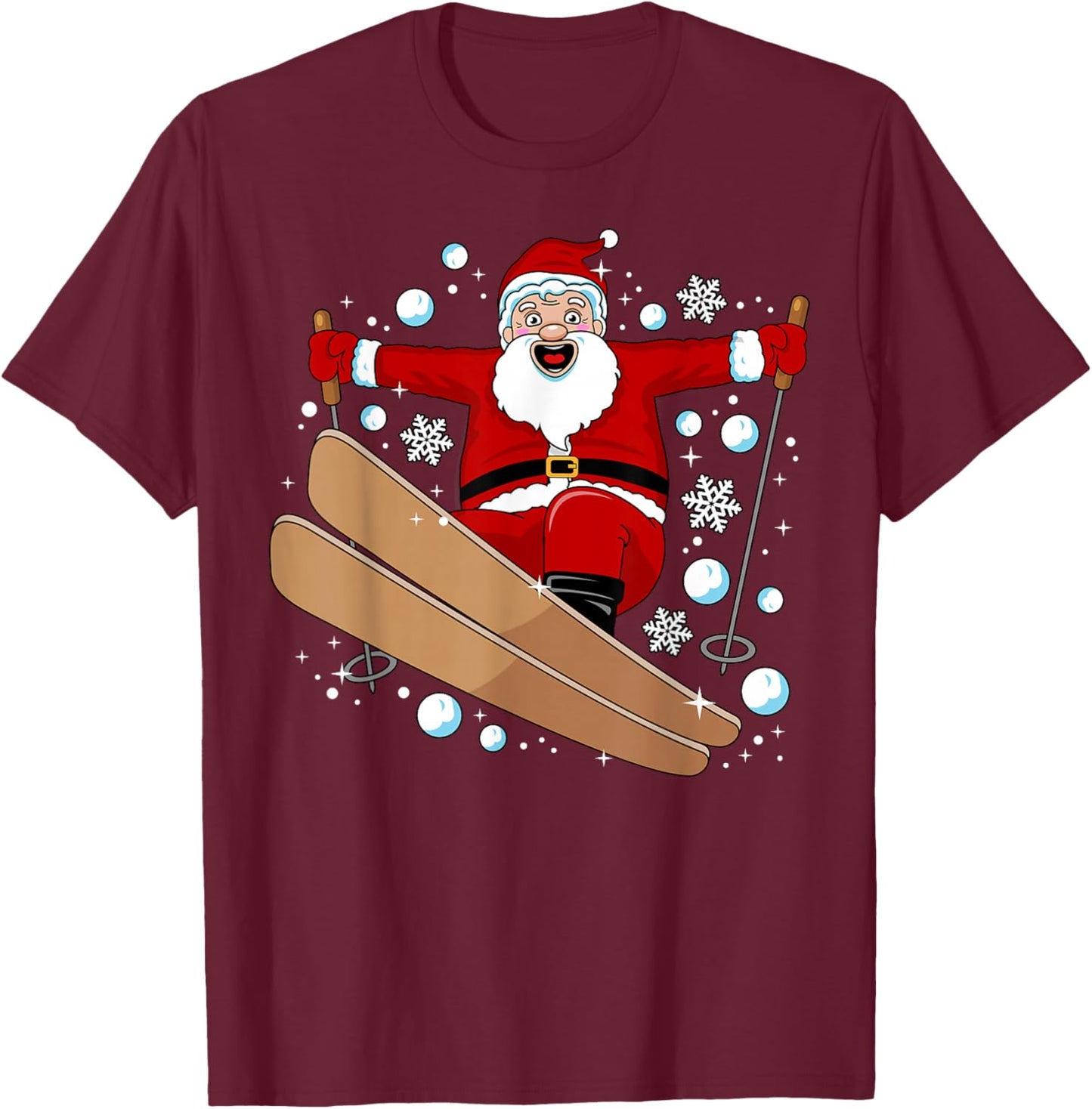 Funny Skiing Design Women Downhill Ski Lover Skier T-Shirt - T-Shirt | Maroon