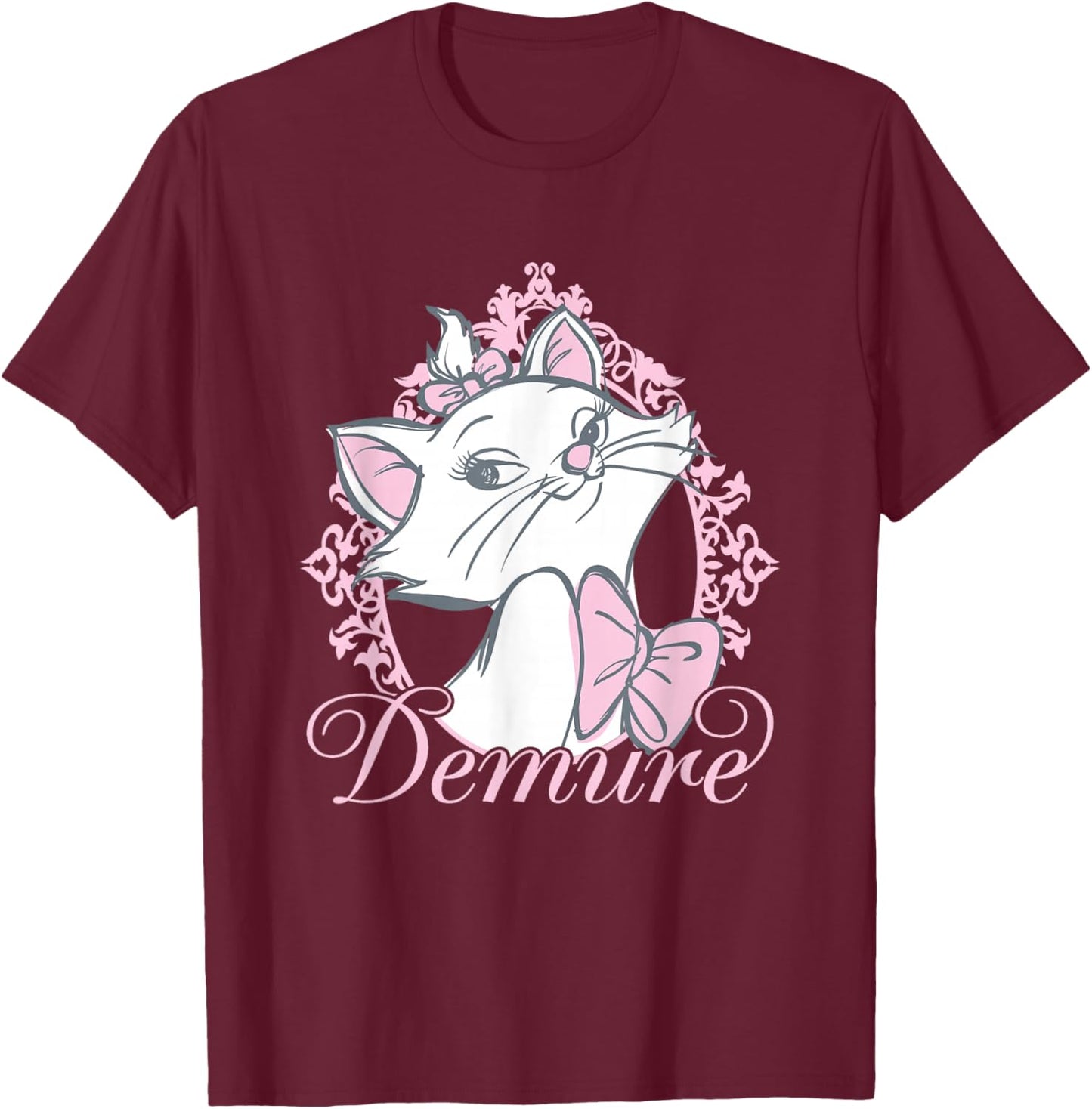 Disney The Aristocats Cute Marie Demure Sketch Chest Frame T-Shirt - T-Shirt | Maroon