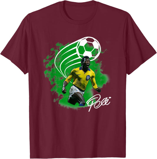 Pele_Brasil_006 T-Shirt - T-Shirt | Maroon