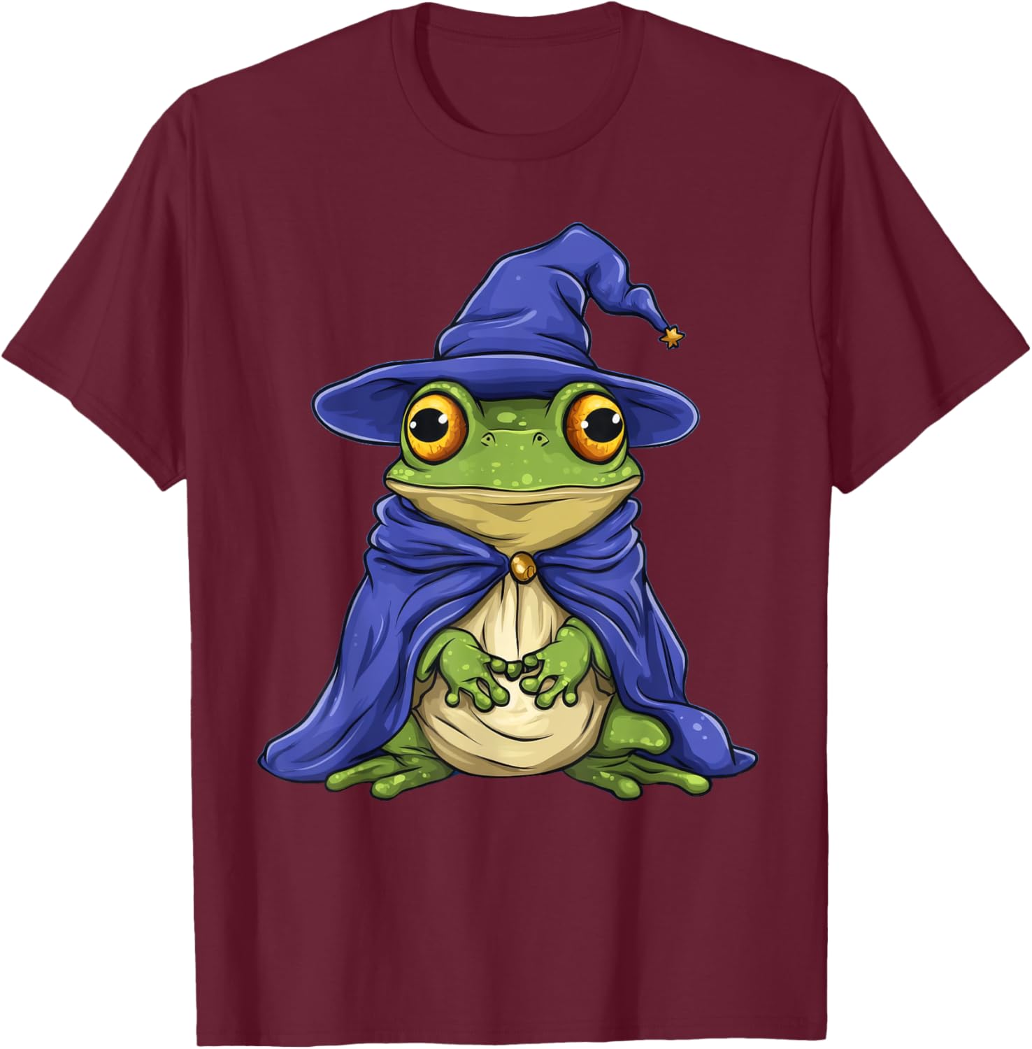Frog Wizard Fantasy T-Shirt - T-Shirt | Maroon