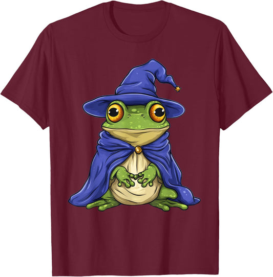 Frog Wizard Fantasy T-Shirt - T-Shirt | Maroon