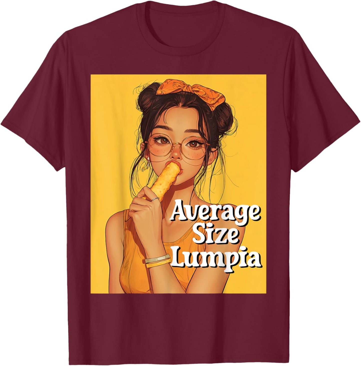 Average Size Lumpia Design T-Shirt - T-Shirt | Maroon