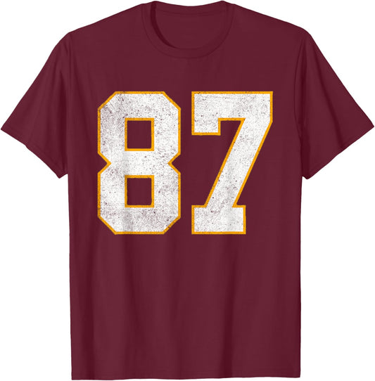 In My Number 87 Era Vintage Retro T-Shirt - T-Shirt | Maroon