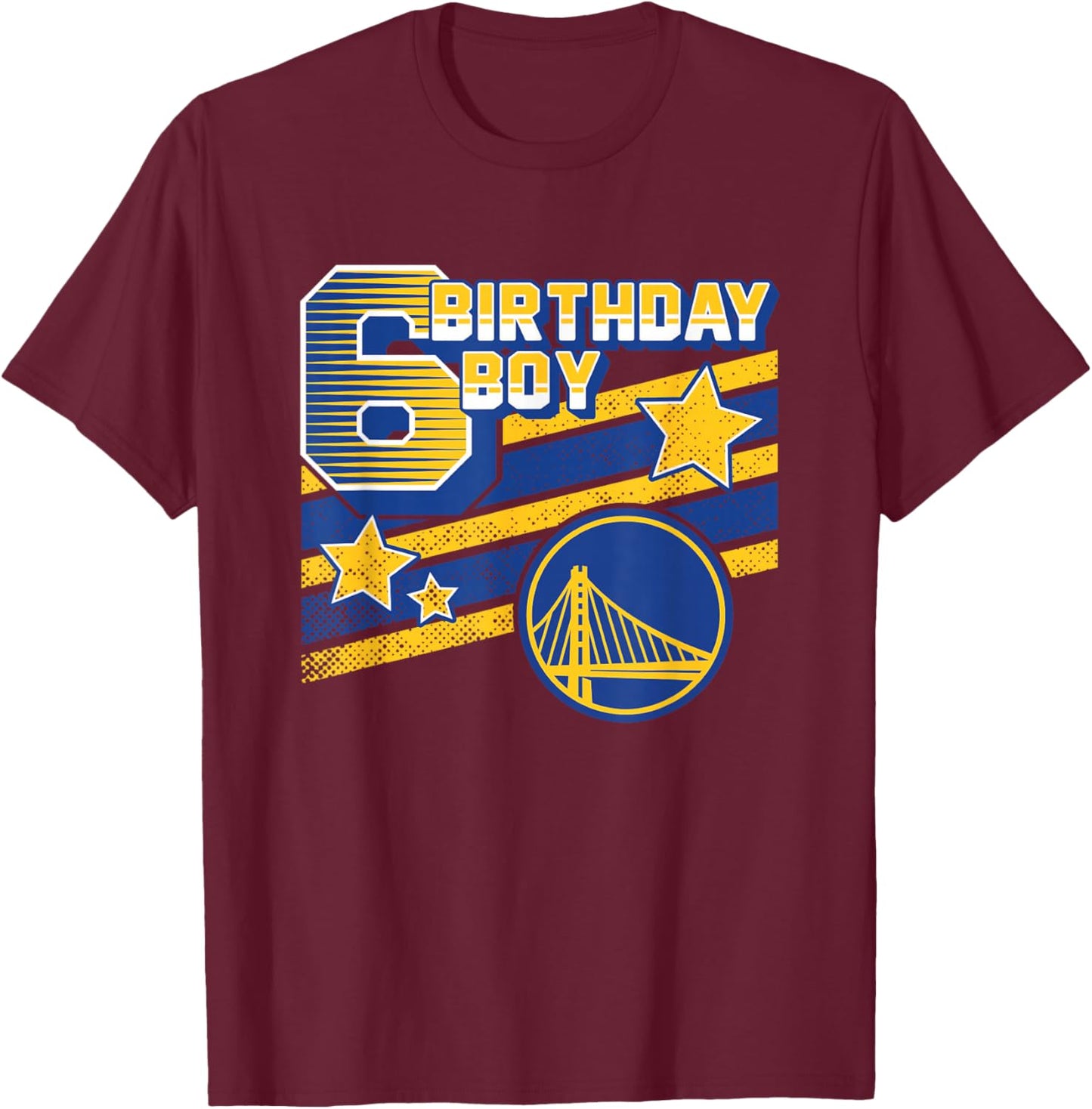 NBA Birthday Golden State Warriors 6th Birthday Boy Logo T-Shirt - T-Shirt | Maroon