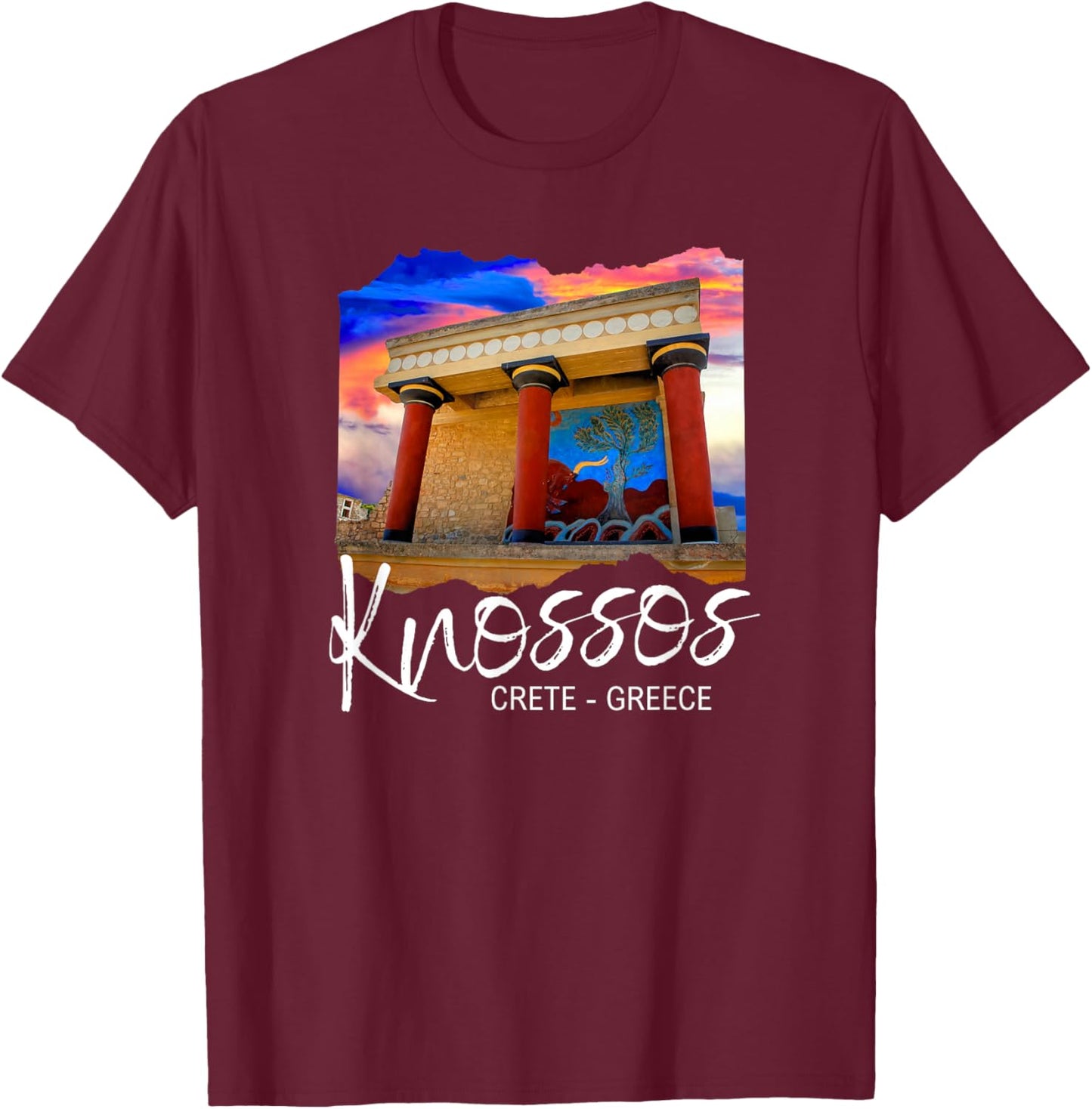 Knossos Crete / Knossos Greece T-Shirt - T-Shirt | Maroon