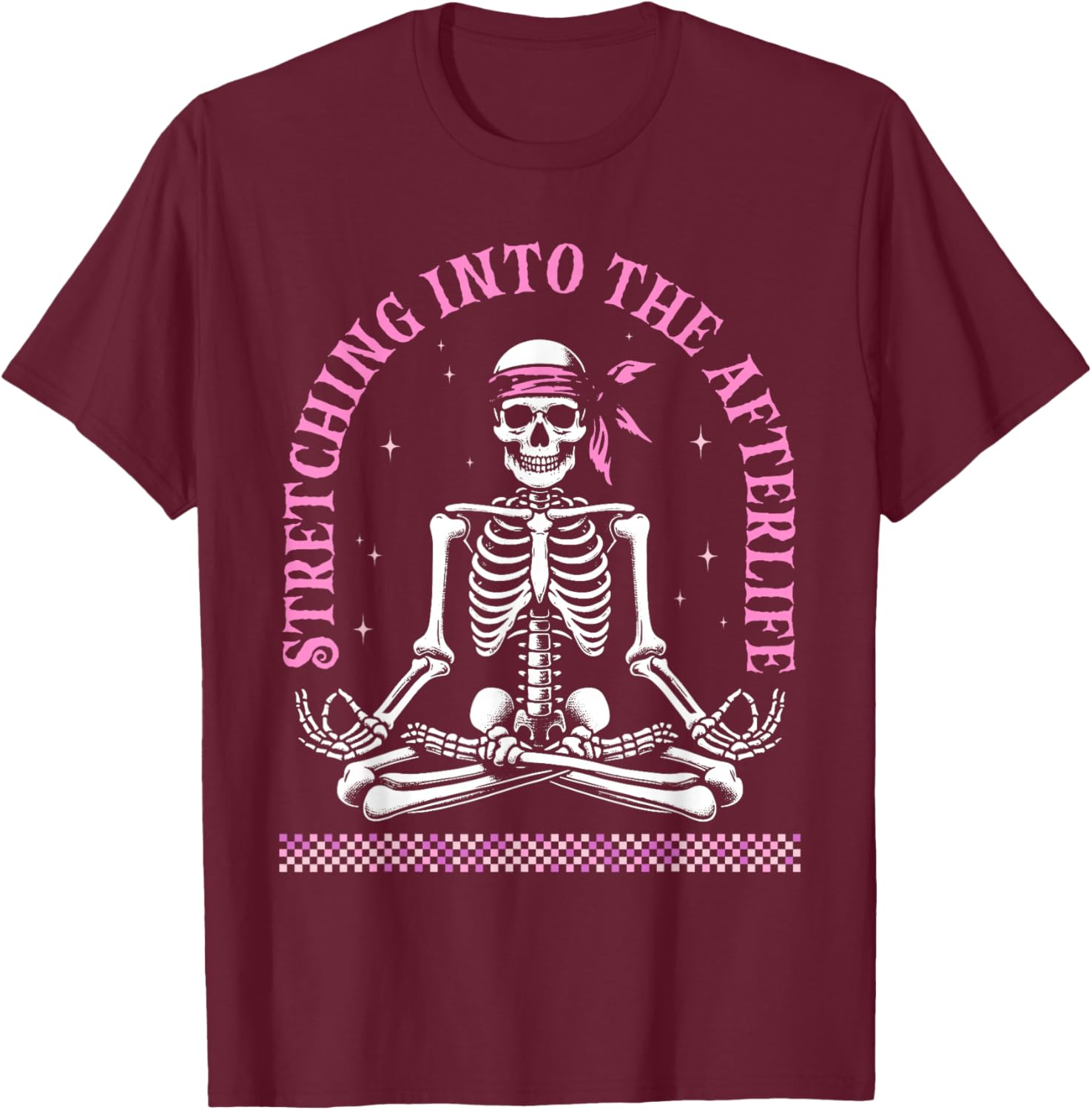 Yoga Skeletons Namaste Funny Meditation Halloween Men Women T-Shirt - T-Shirt | Maroon
