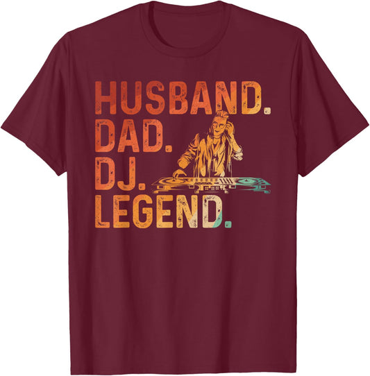 DJ Art For Husband Dad Music Producer Disc Jockey Techno DJ T-Shirt - T-Shirt | Maroon
