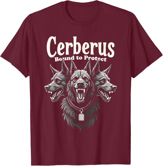 Cerberus Three Headed Dog Mythical Creature Greek Mythology Men Women T-Shirt - T-Shirt | Maroon