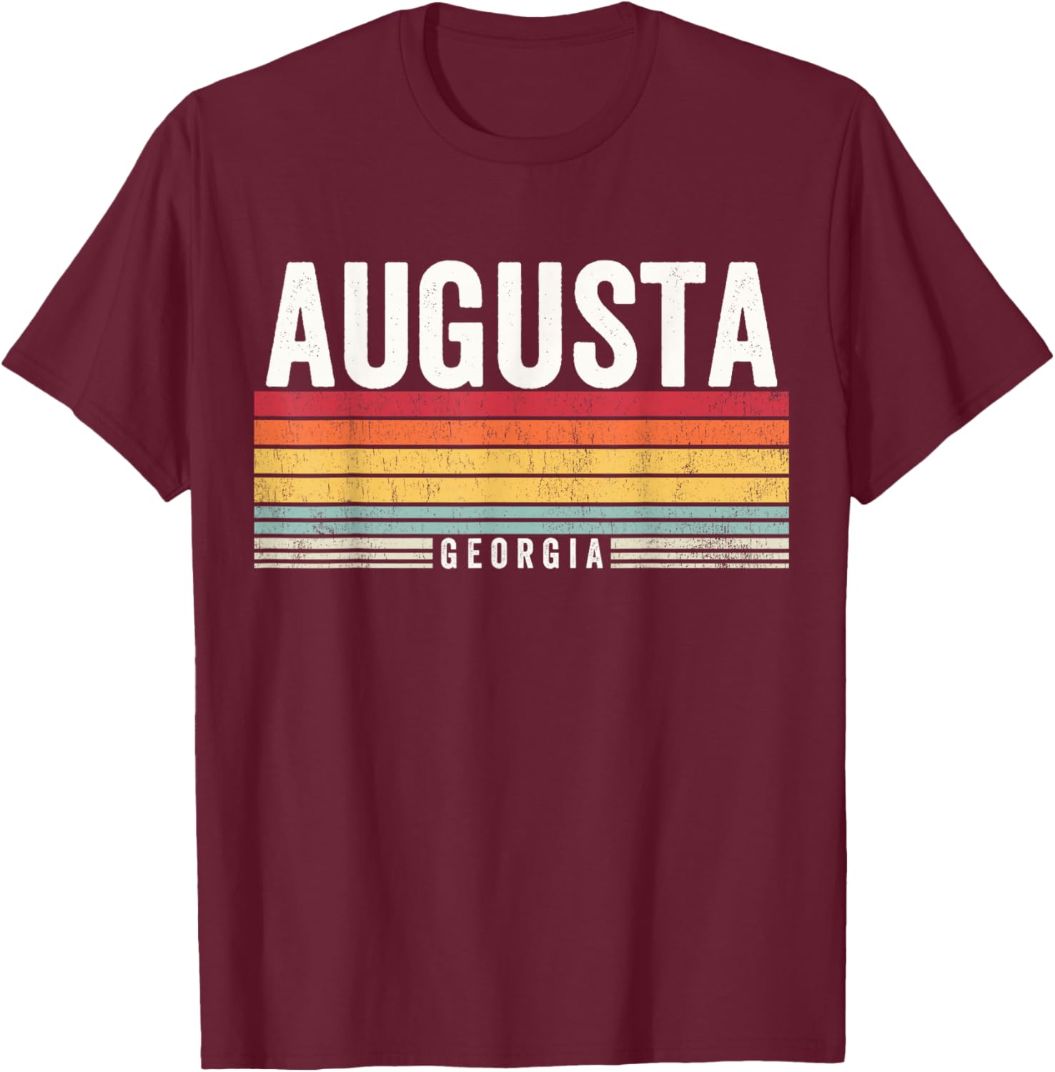 Augusta Georgia Vintage Sunset, Augusta Georgia, Augusta T-Shirt - T-Shirt | Maroon