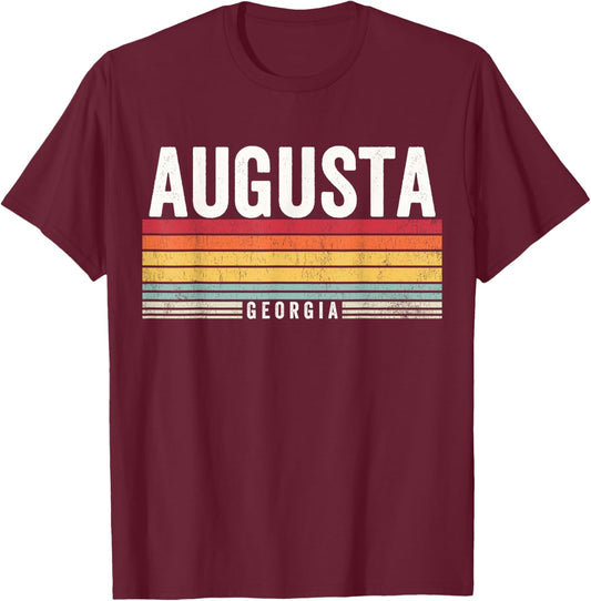 Augusta Georgia Vintage Sunset, Augusta Georgia, Augusta T-Shirt - T-Shirt | Maroon