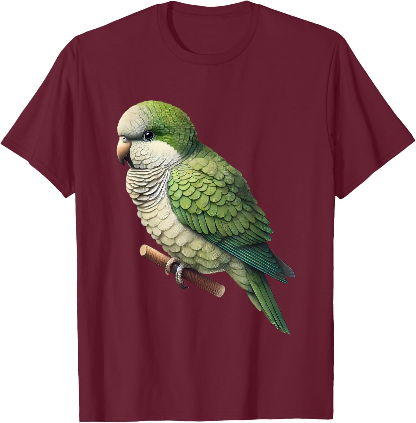 Monk Parrot Quaker Parakeet Bird Lover T-Shirt - T-Shirt | Maroon