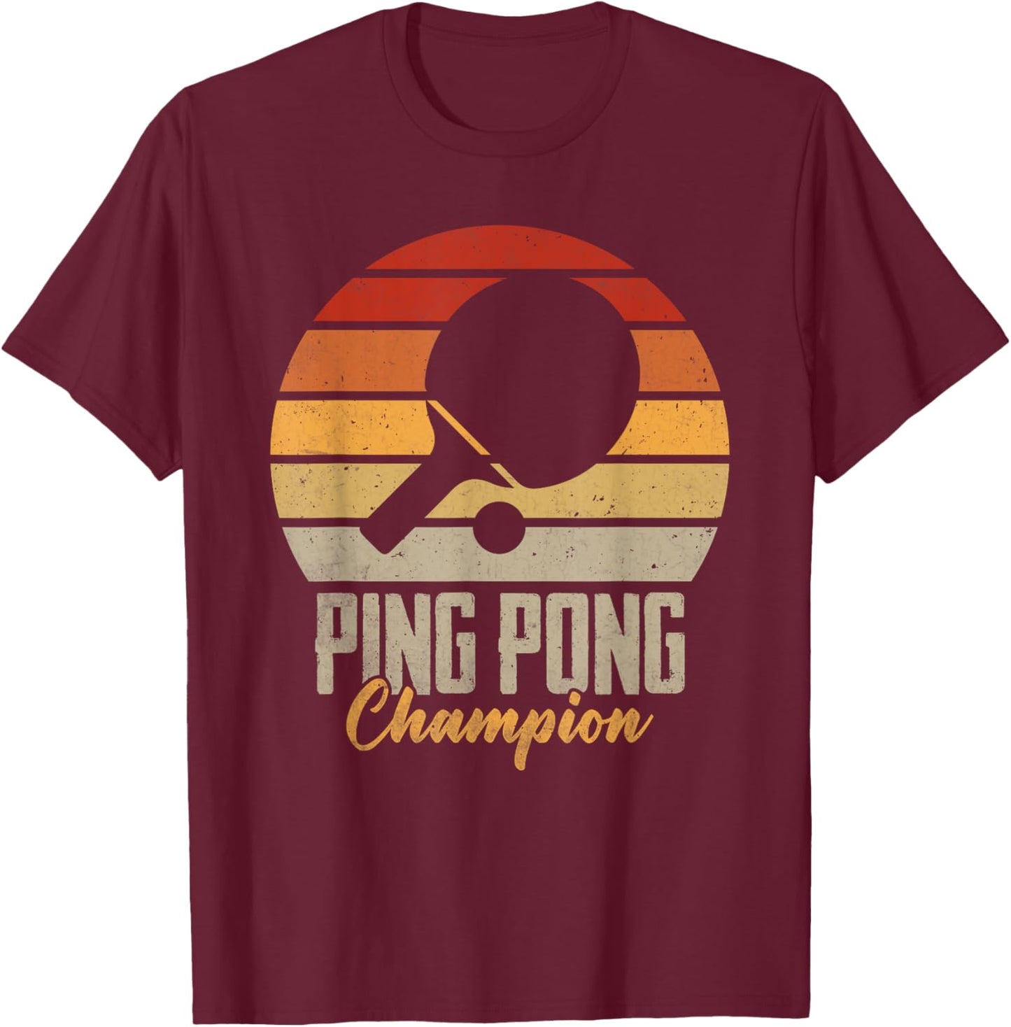 Ping Pong Champion Vintage Table Tennis Player Funny T-Shirt - T-Shirt | Maroon