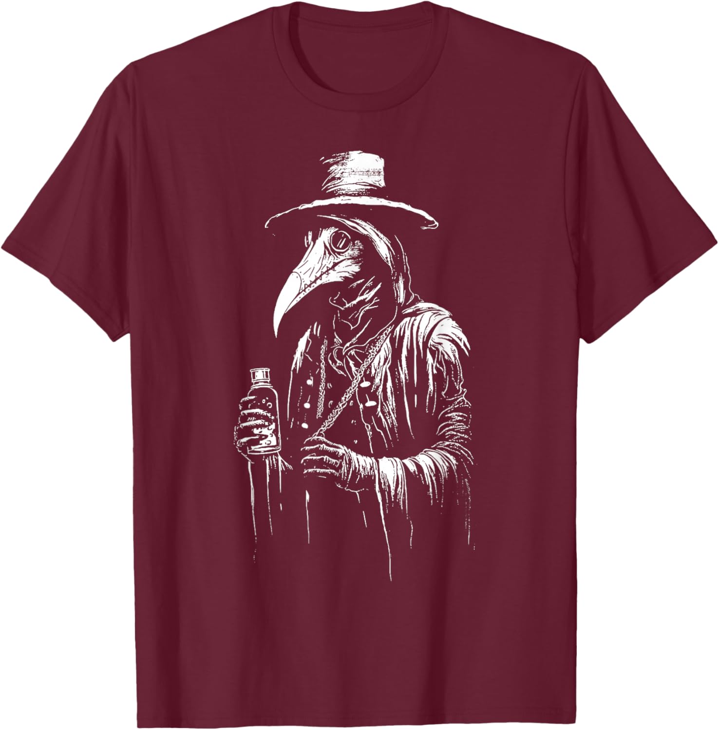 Plague Doctor Shirt Horror Death Occult Satanic Gothic T-Shirt - T-Shirt | Maroon